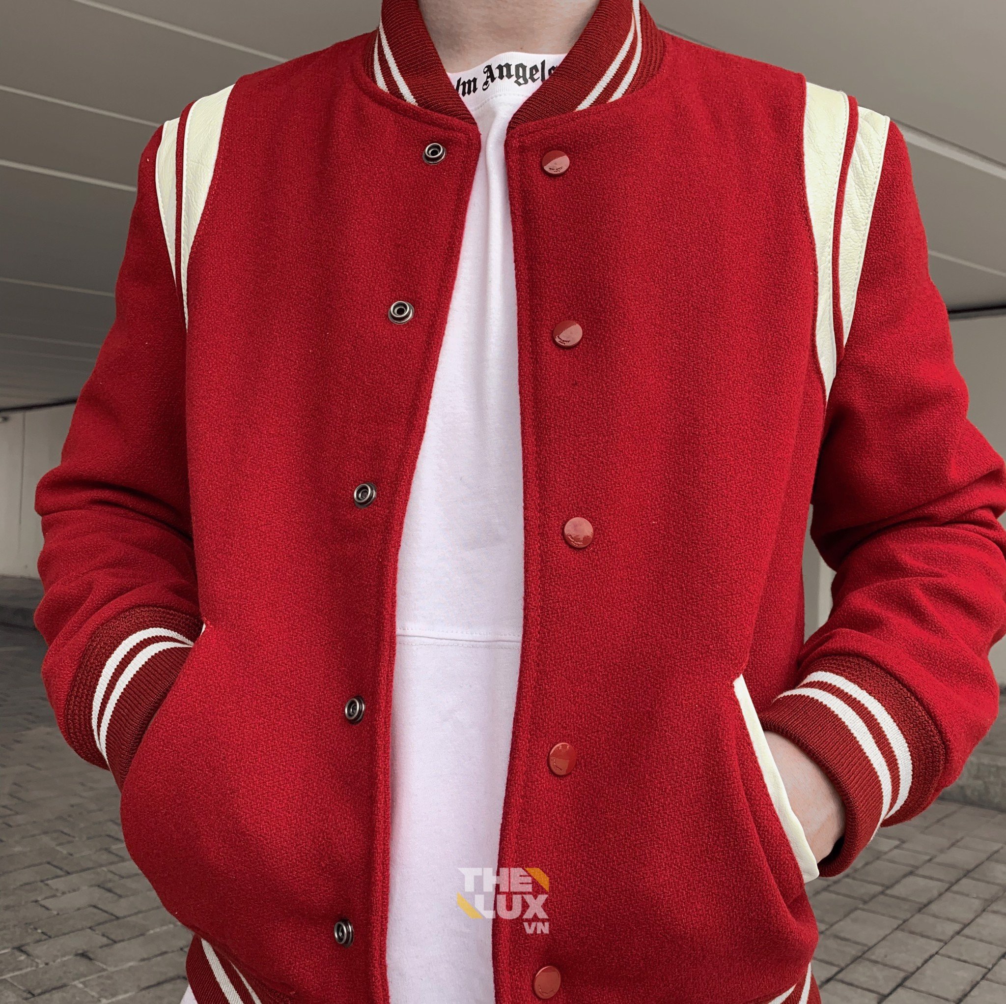 SAINT LAURENT JACKET - Áo khoác SLP Teddy (Red) [Mirror Quality]