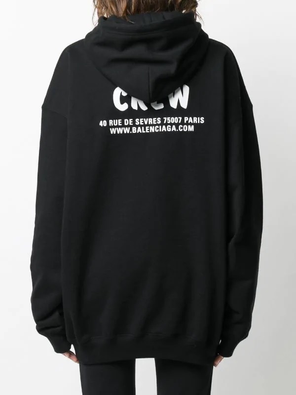 BALENCIAGA HOODIE - Áo khoác Blcg Crew Logo Printed (Black) [Mirror Quality]