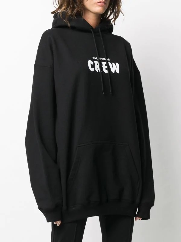 BALENCIAGA HOODIE - Áo khoác Blcg Crew Logo Printed (Black) [Mirror Quality]