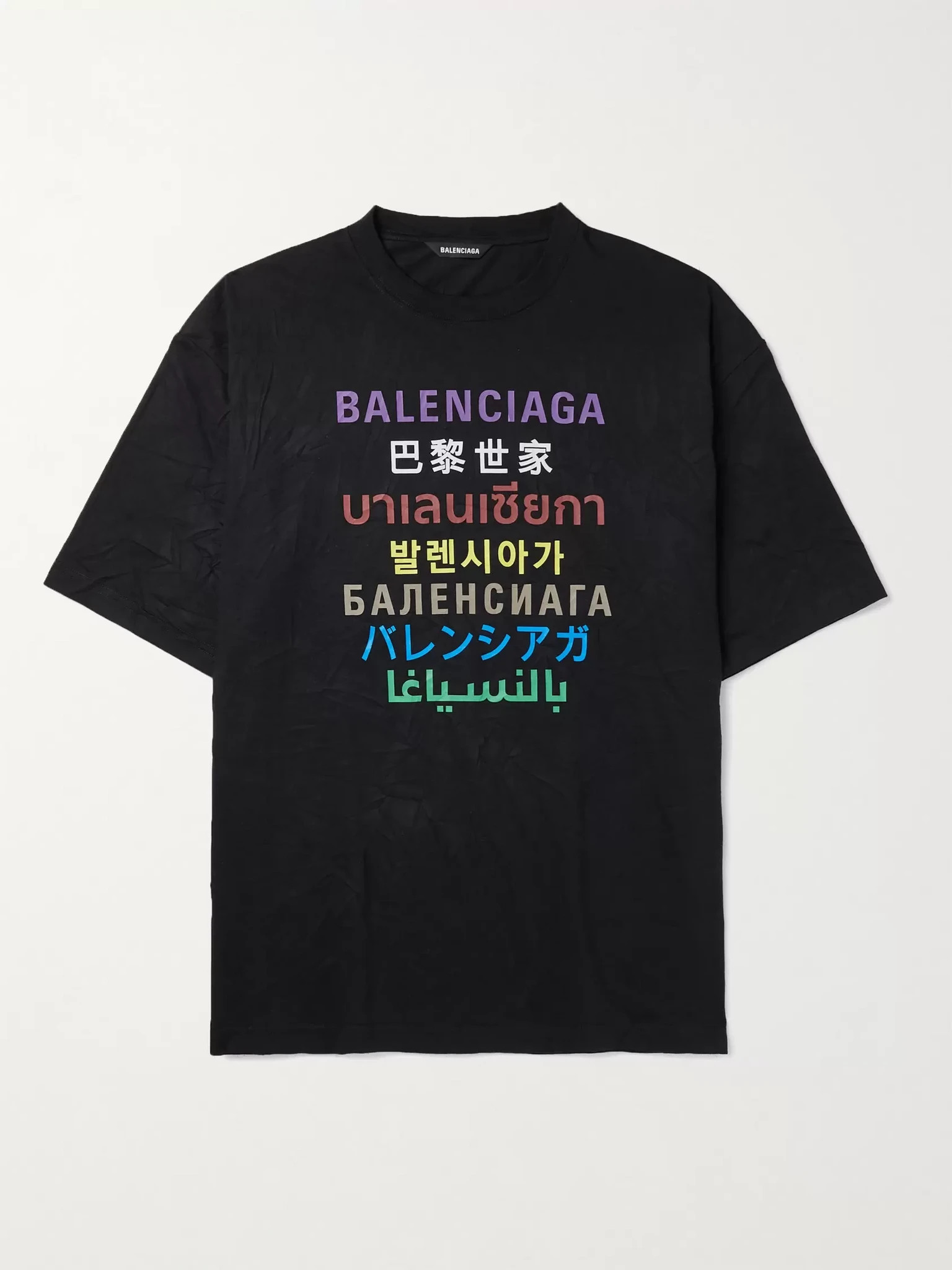 BALENCIAGA TEE - Áo Blcg Language (Black) [Mirror Quality]