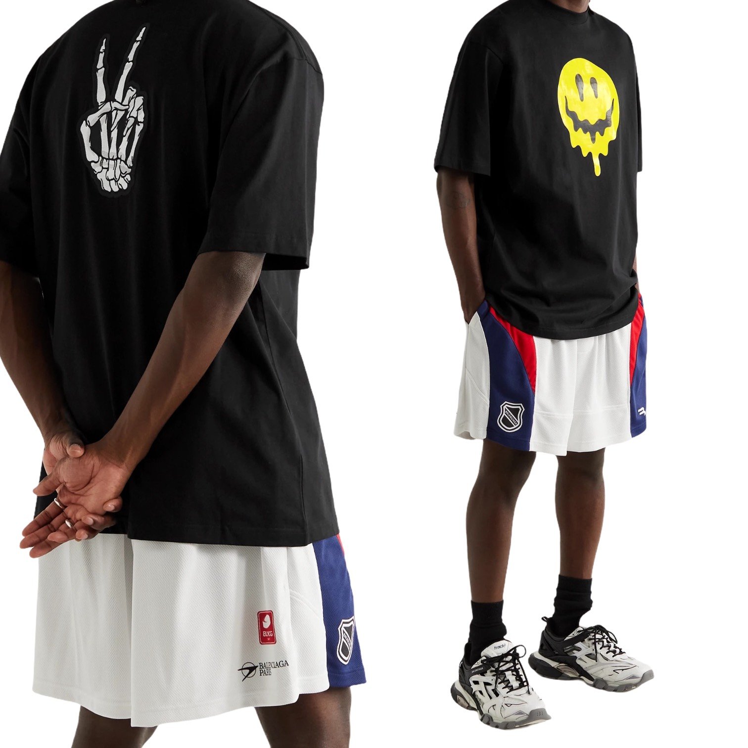 BALENCIAGA TEE - Áo Blcg Drip Peace (Black) [Mirror Quality]
