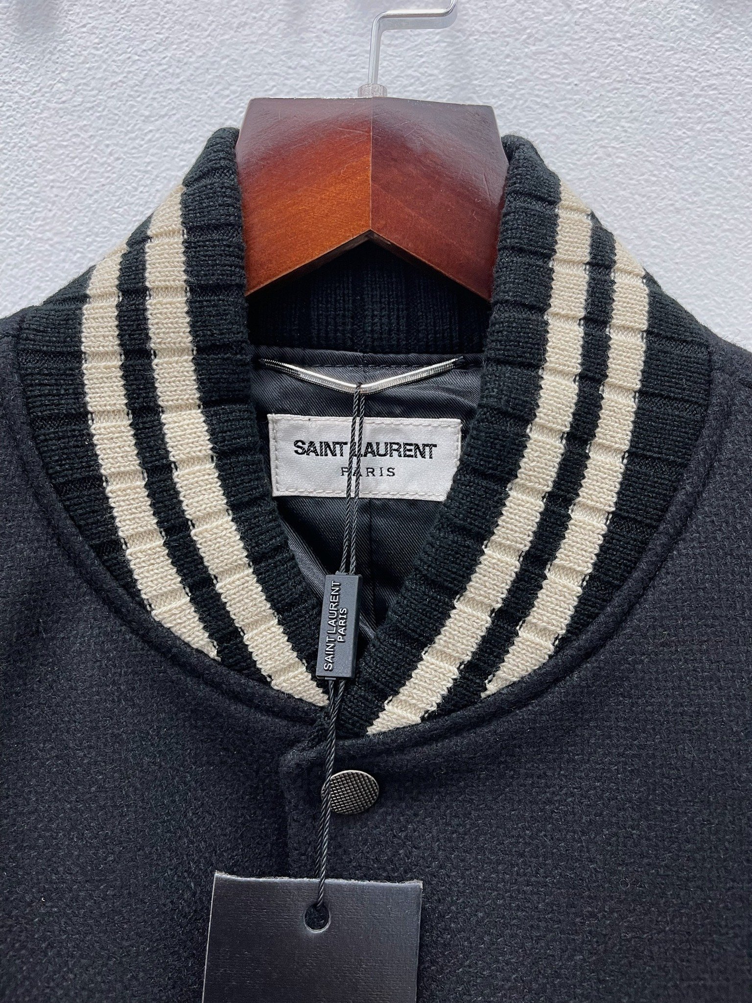 SAINT LAURENT TEDDY JACKET - Áo khoác SLP Teddy College 2020 (black) [Mirror Quality]