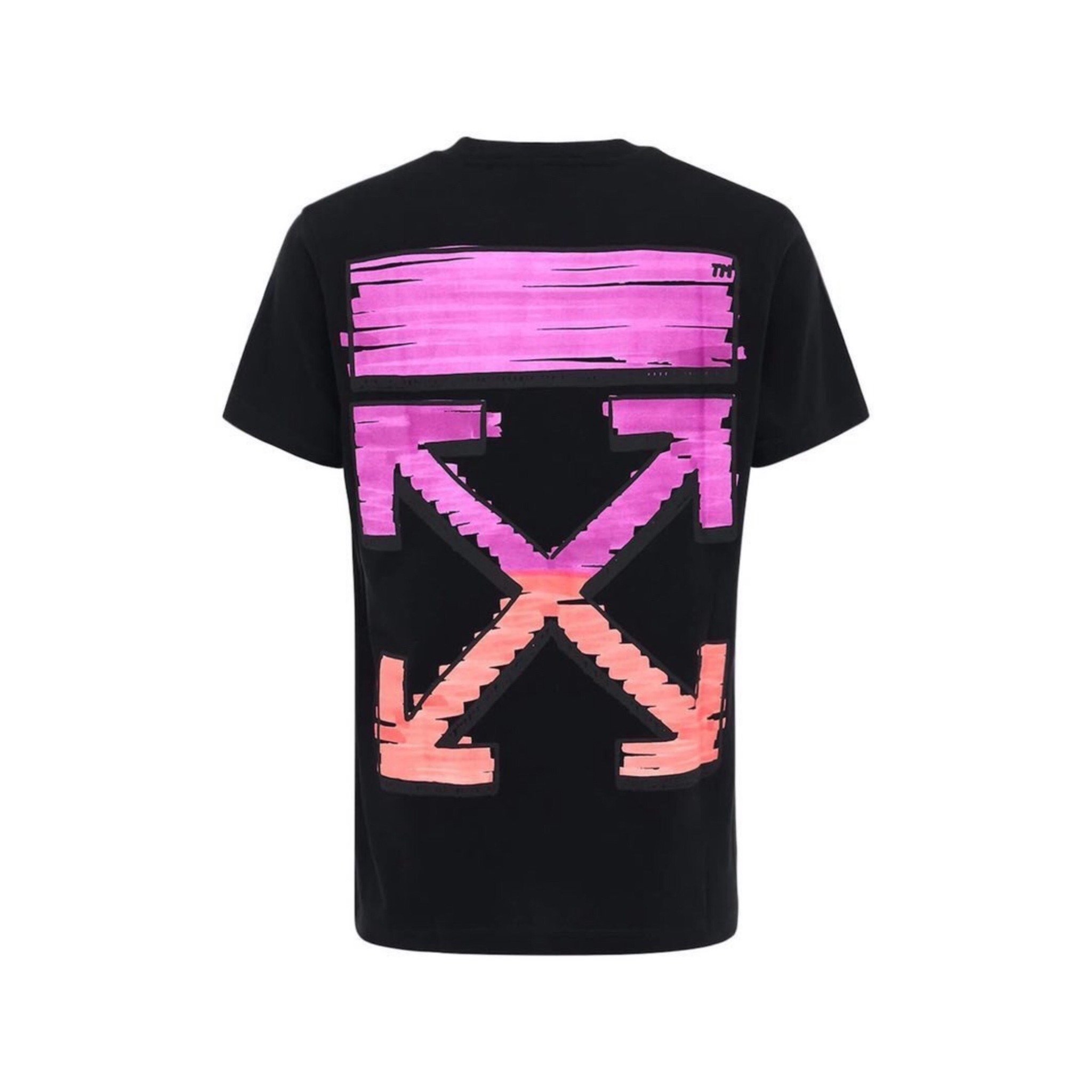 OFF-WHITE TEE - Áo thun Off white fuchsia marker (Black) [ Mirror Quaility ]