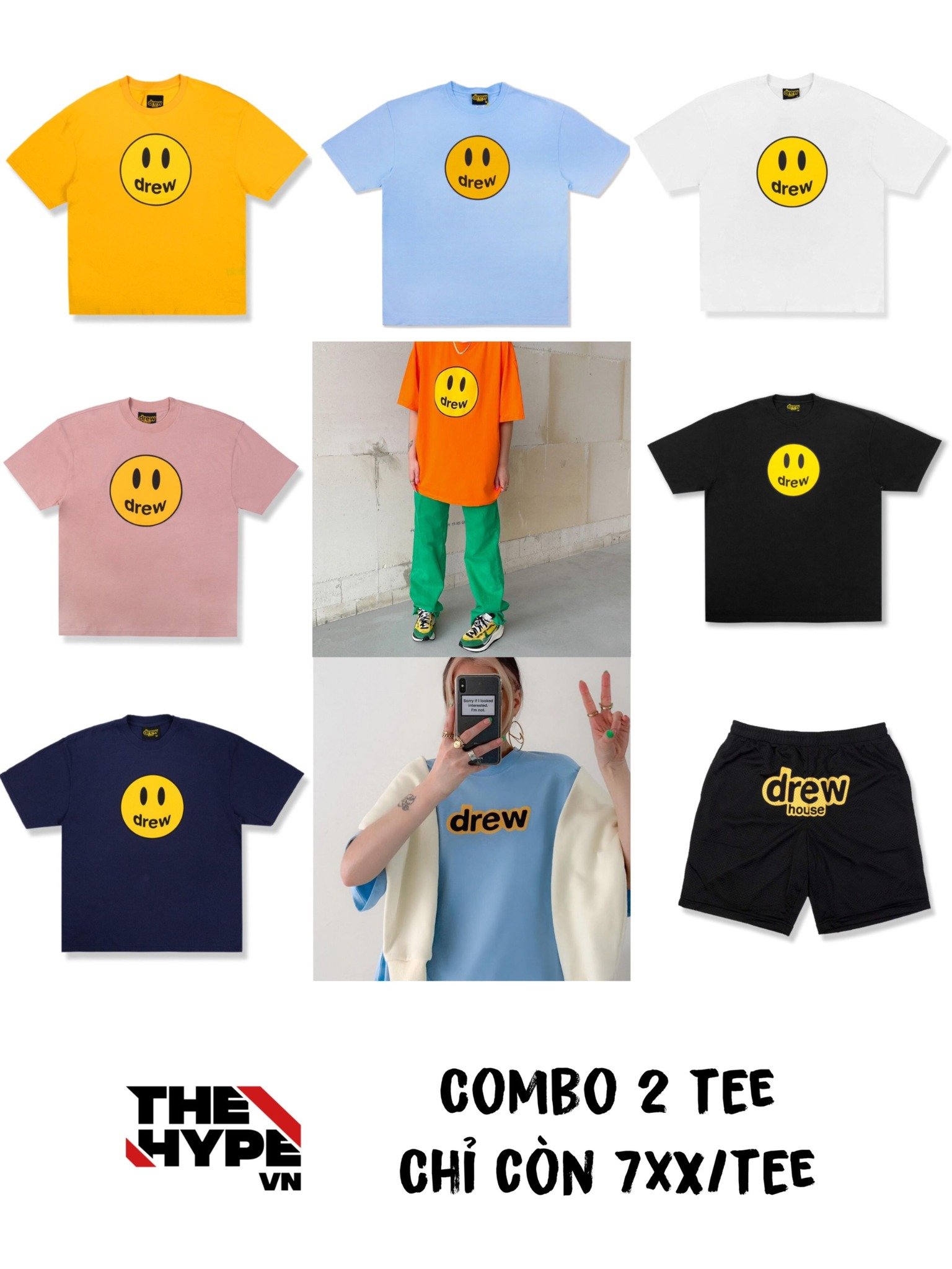 DREW TEE - Áo Drew House Mascot (White) [Mirror Quality]