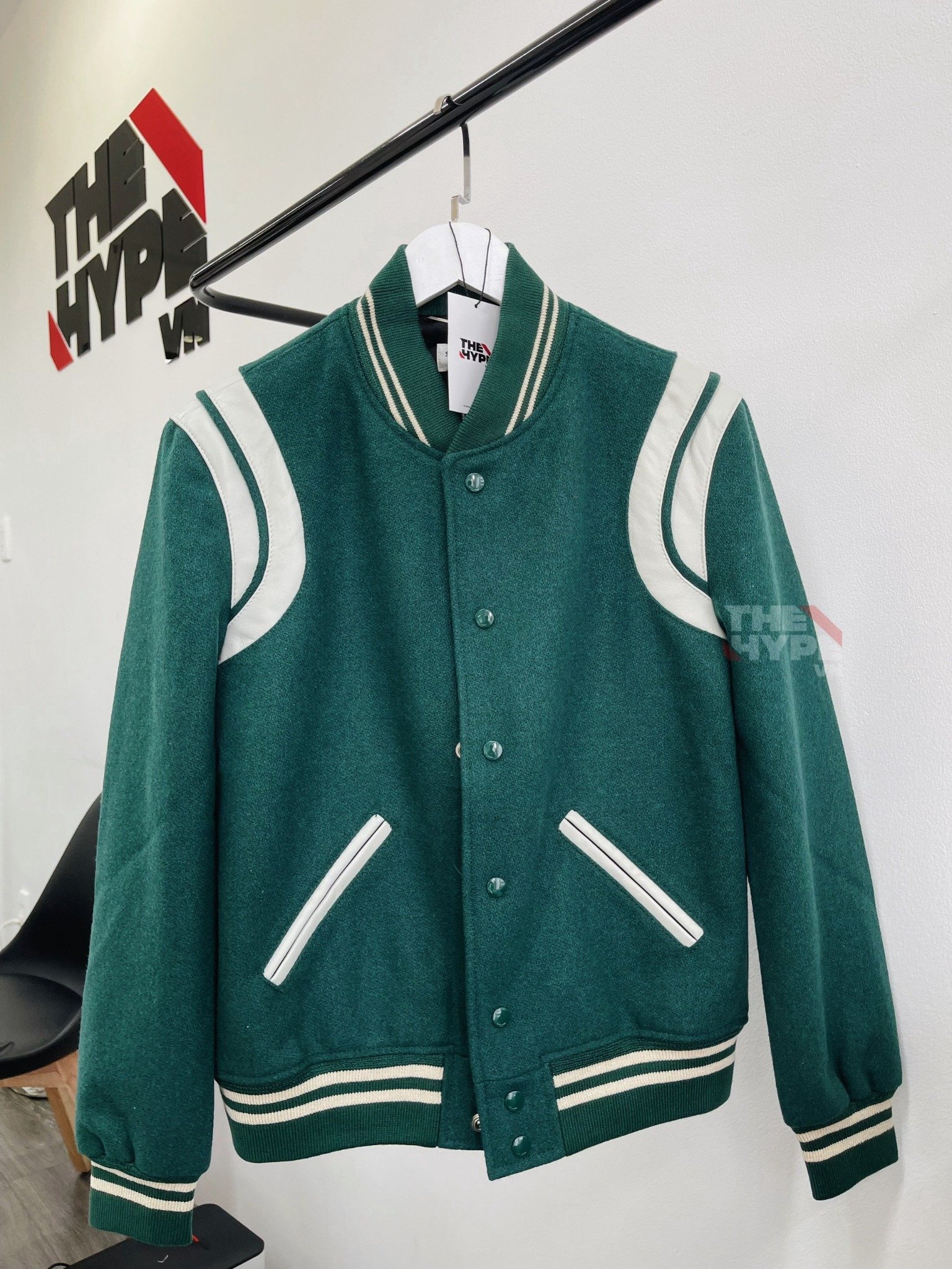SAINT LAURENT TEDDY JACKET - Áo khoác SLP Teddy Green [Mirror Quality]