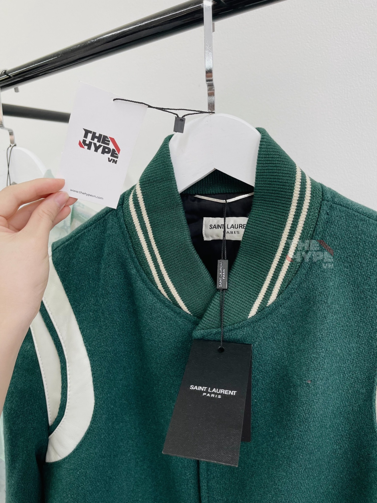 SAINT LAURENT TEDDY JACKET - Áo khoác SLP Teddy Green [Mirror Quality]
