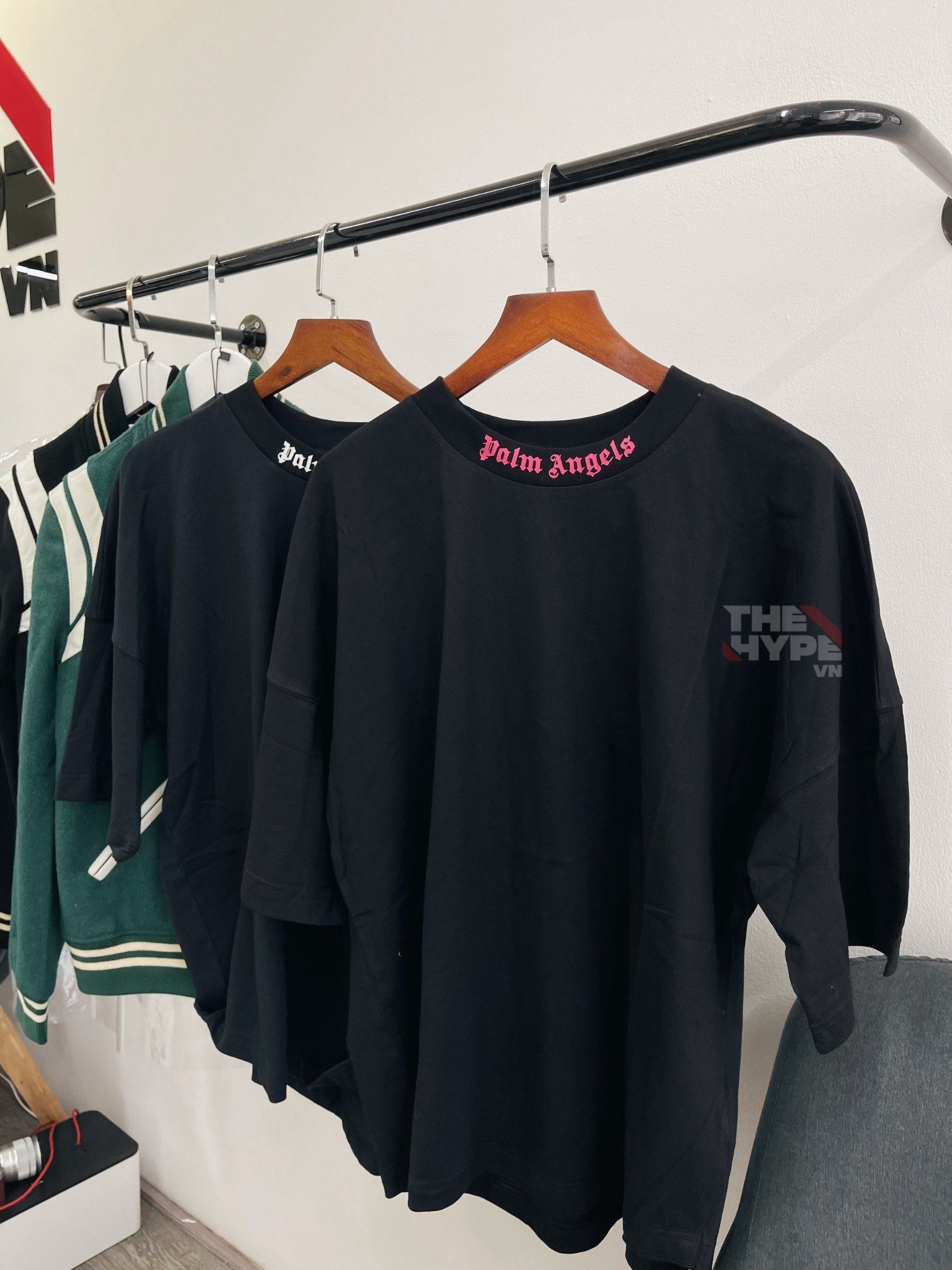 PALM ANGELS TEE - Áo PA double logo black [Mirror Quality]