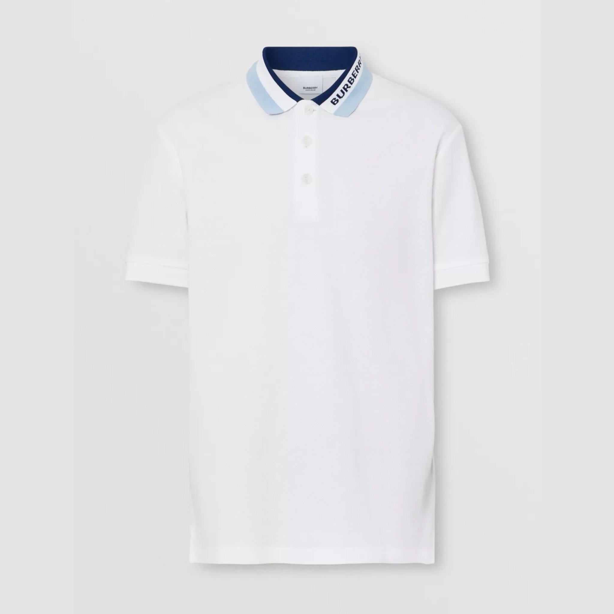 BURBERRY POLO - Áo Có Cổ BBR Logo Detail Pique (White) [Mirror quality]