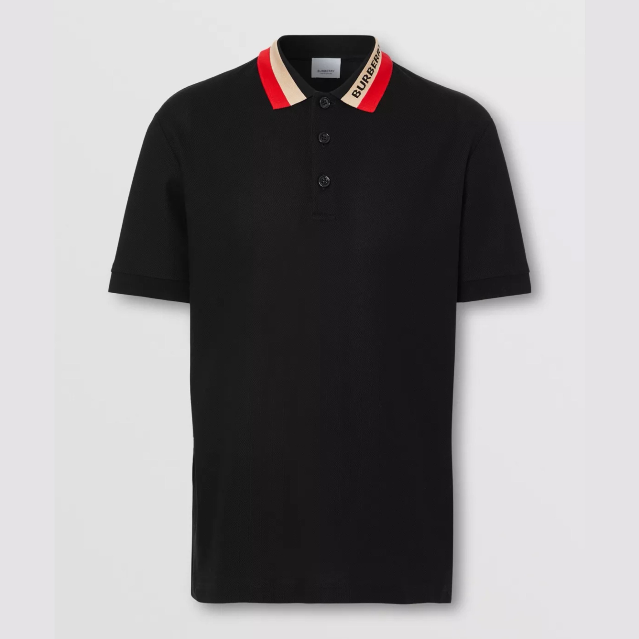 BURBERRY POLO - Áo Có Cổ BBR Logo Detail Pique (Black) [Mirror quality]