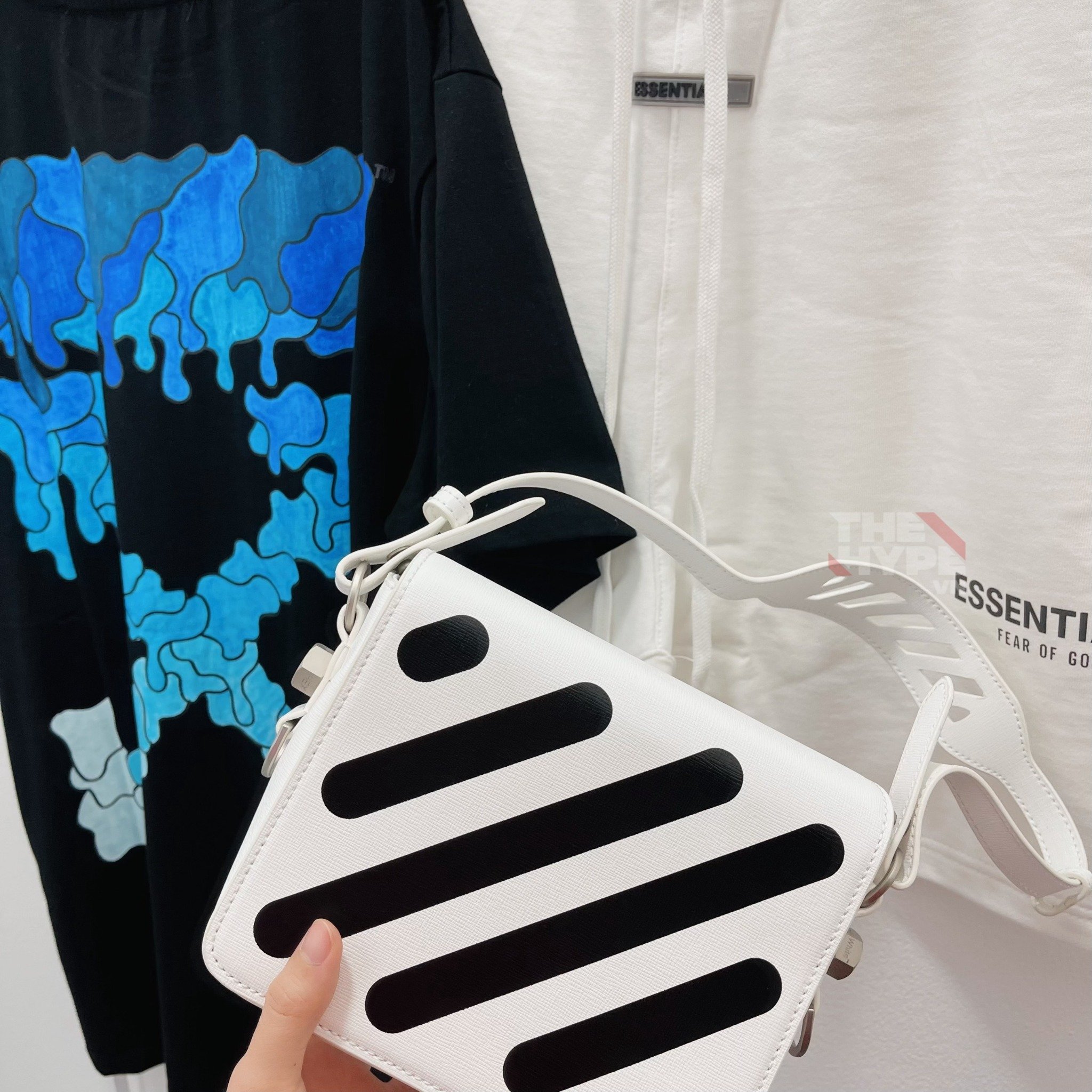 OFF-WHITE TEE - Áo thun Off white fuchsia Blue marker (Black) [ Mirror Quaility ]