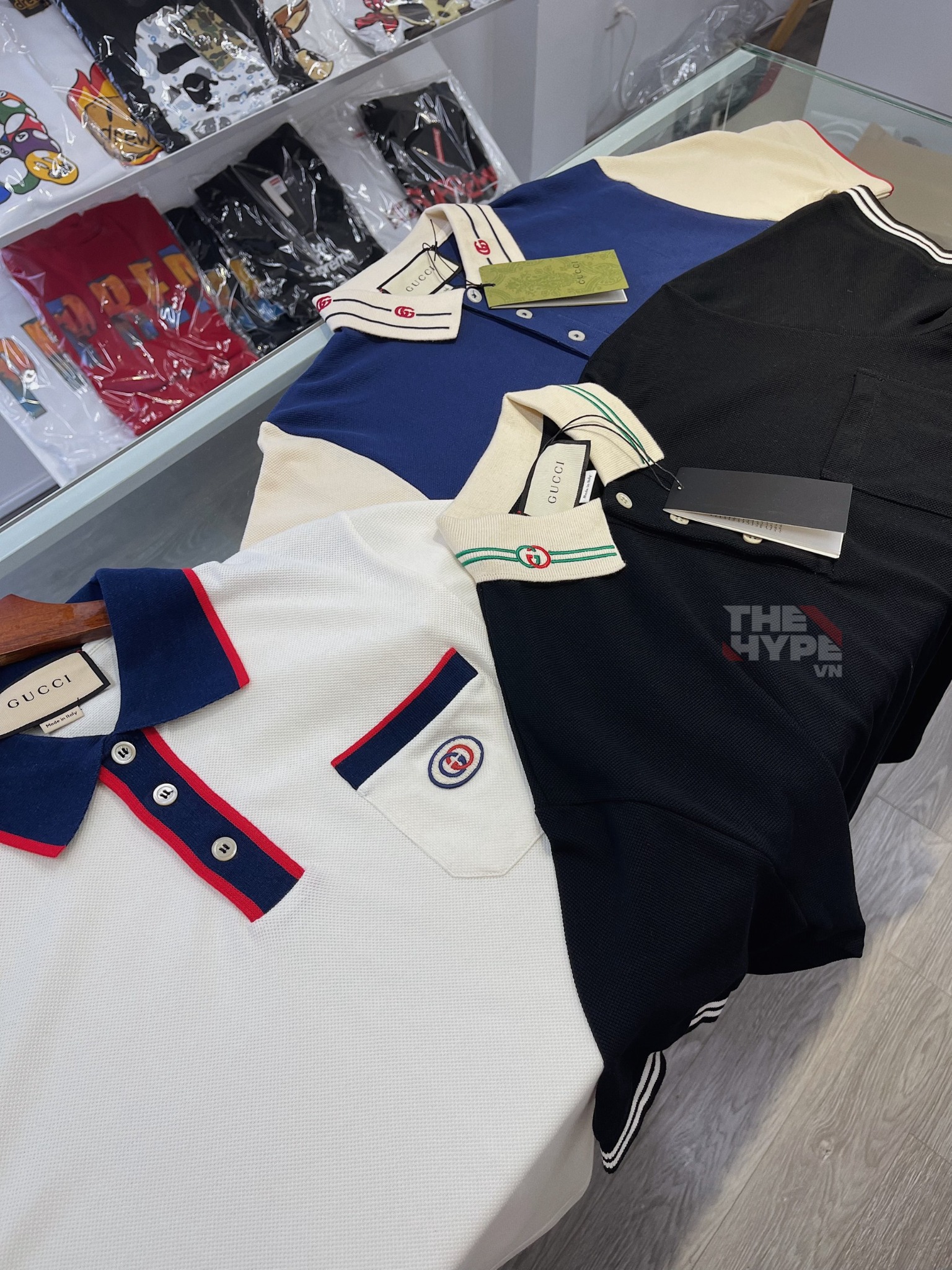 GUCCI POLO - Áo Có Cổ Interlocking G piquet Logo (Cream) [Mirror Quality]