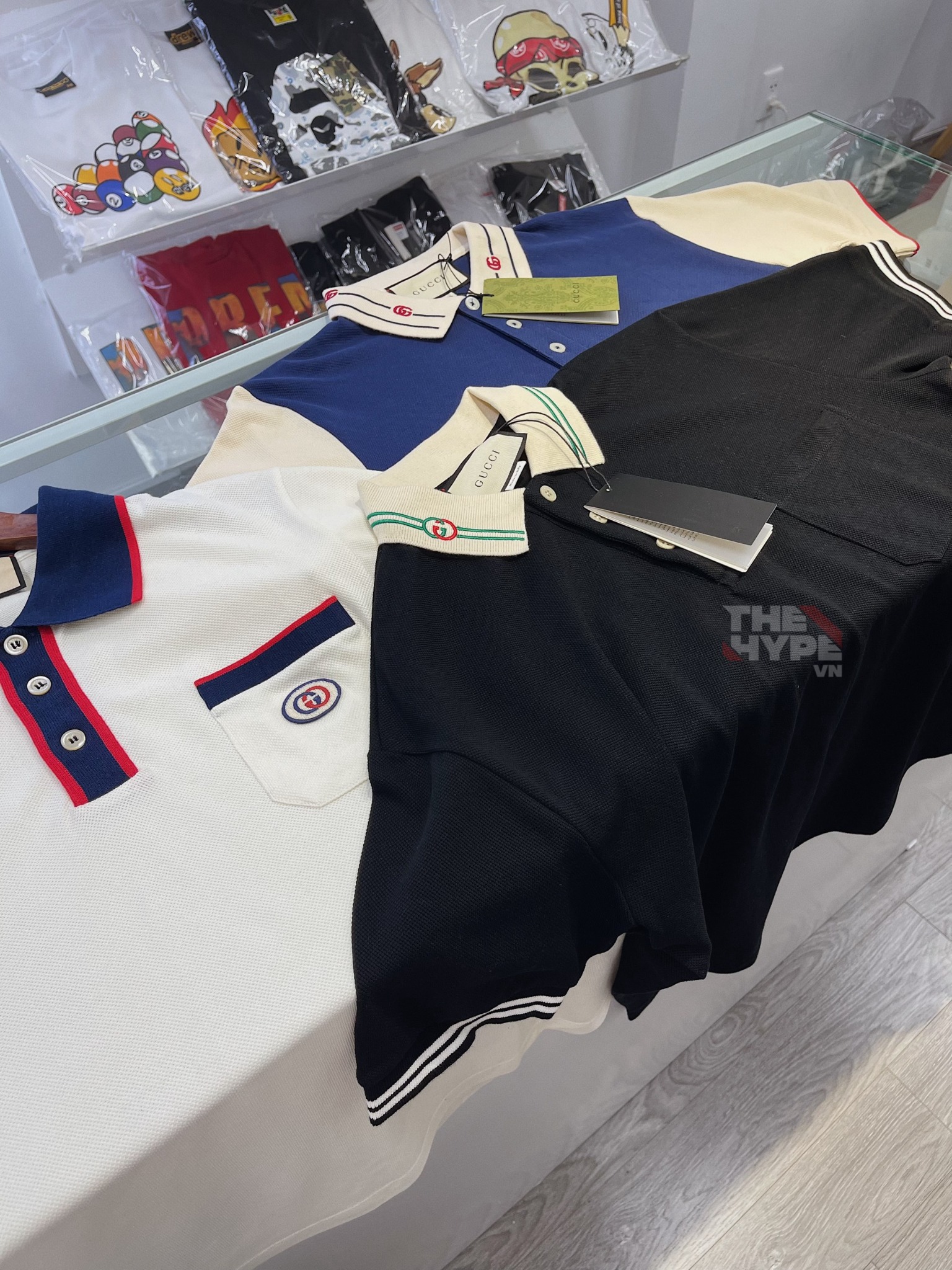 GUCCI POLO - Áo Có Cổ Interlocking G piquet Logo (Cream) [Mirror Quality]
