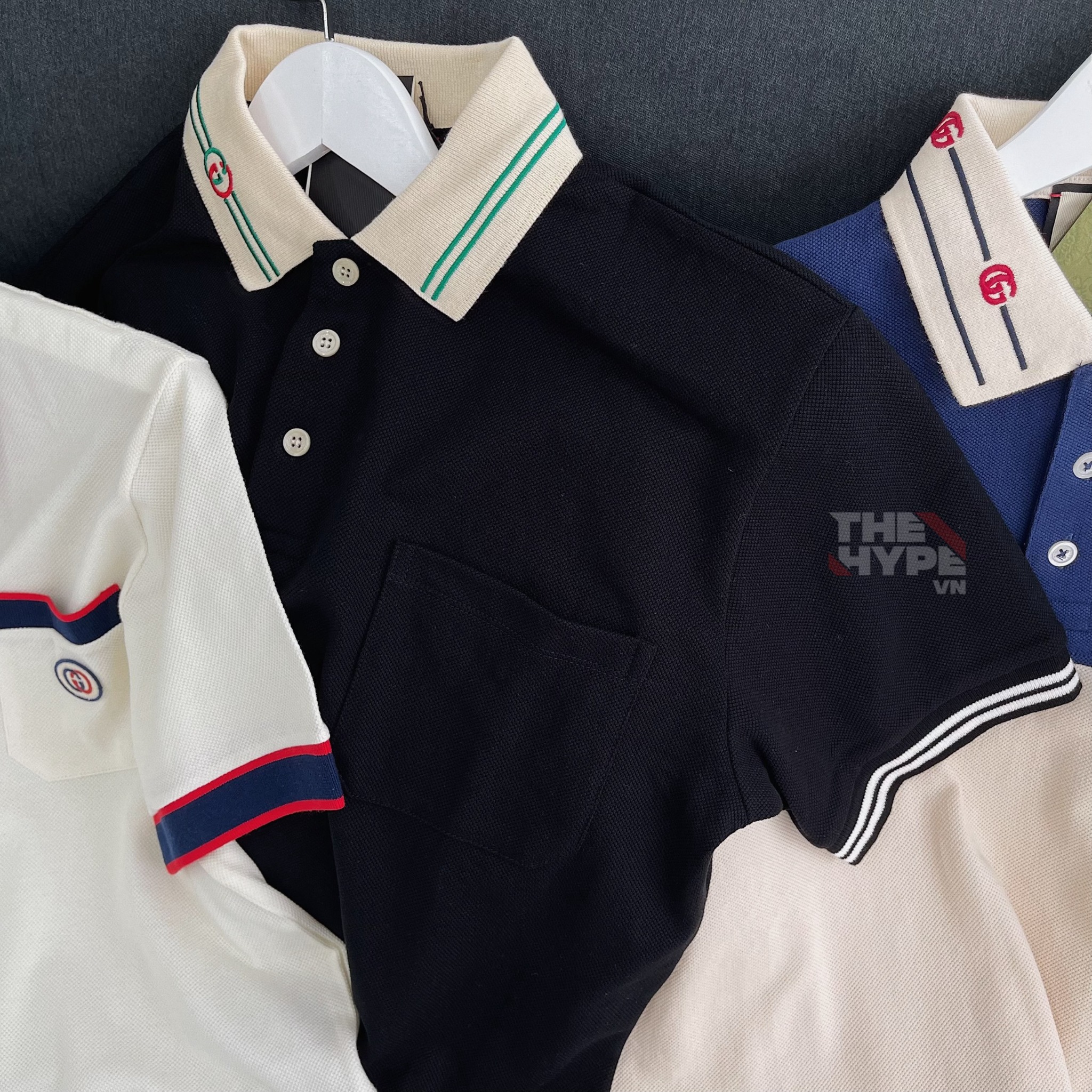 GUCCI POLO - Áo Có Cổ Interlocking G piquet Logo (Cream) [Mirror Quality]