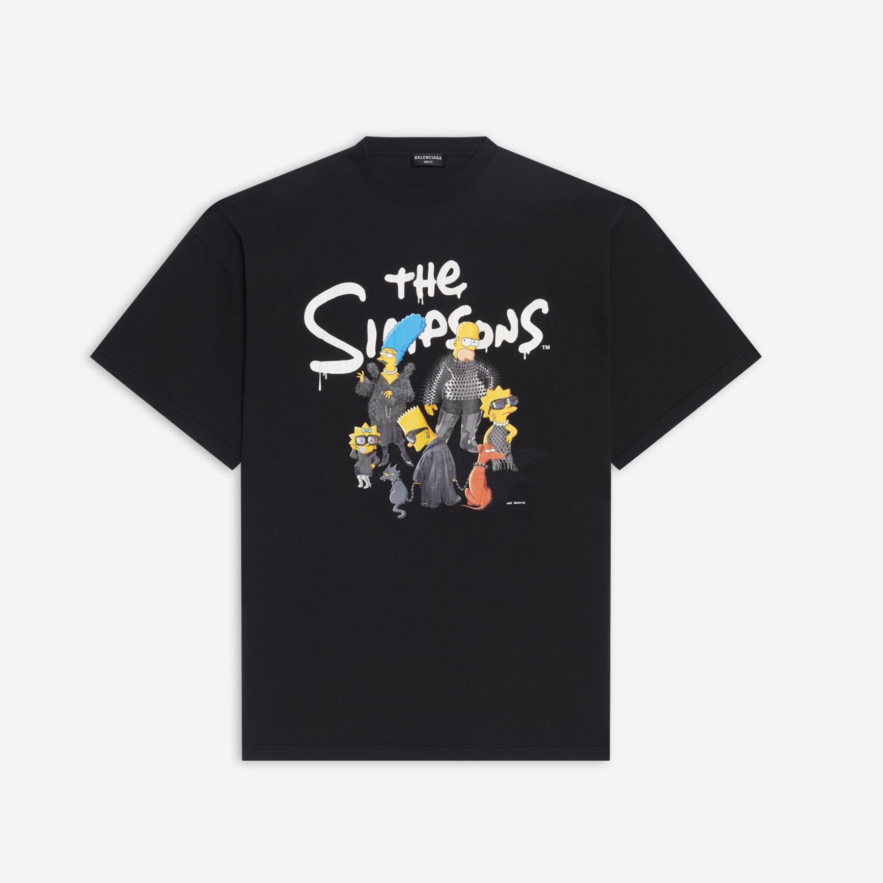 BALENCIAGA TEE - Áo Blcg Simpsons Print Cotton (Black) [Mirror Quality]