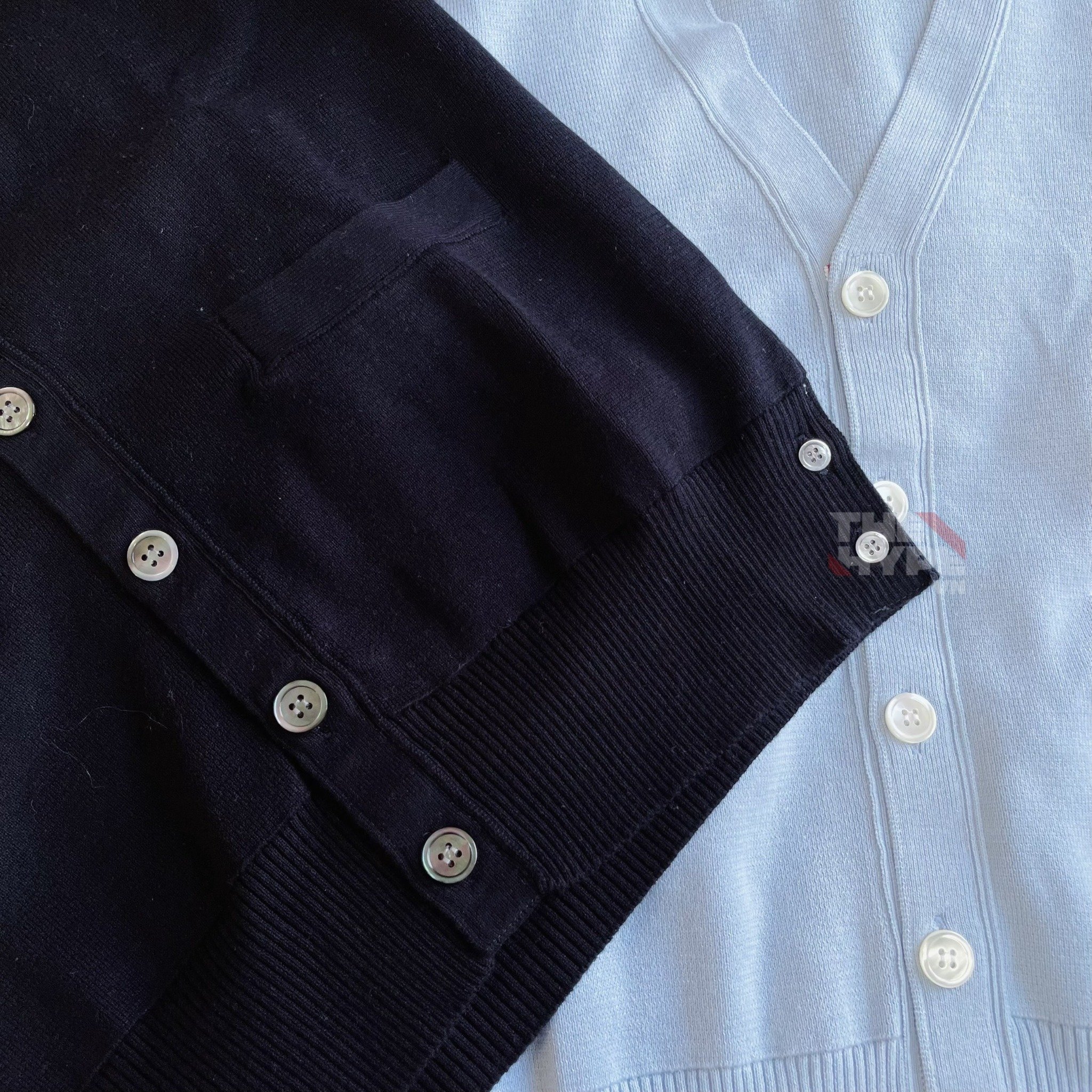 THOM BROWNE CARDIGAN - Áo khoác TB Milano Stitch Stripe Armband (Navy) [Mirror quality]