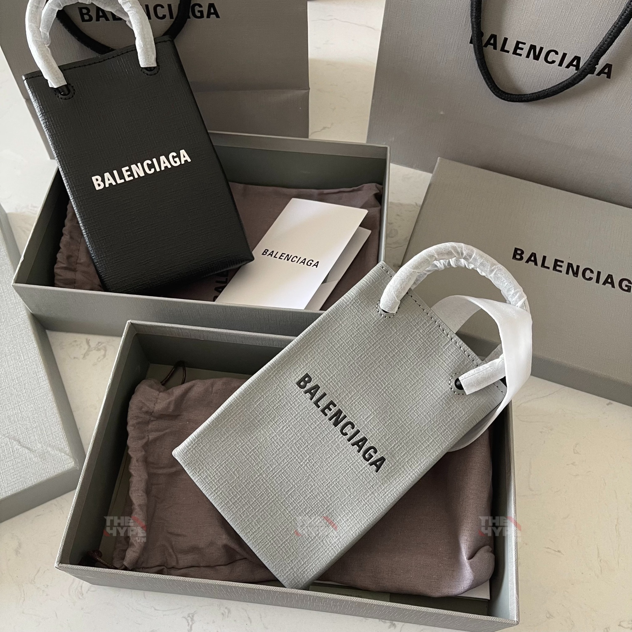 BALENCIAGA BAG - Túi Blcg Shopping Phone Holder (Grey) [Mirror Quality]