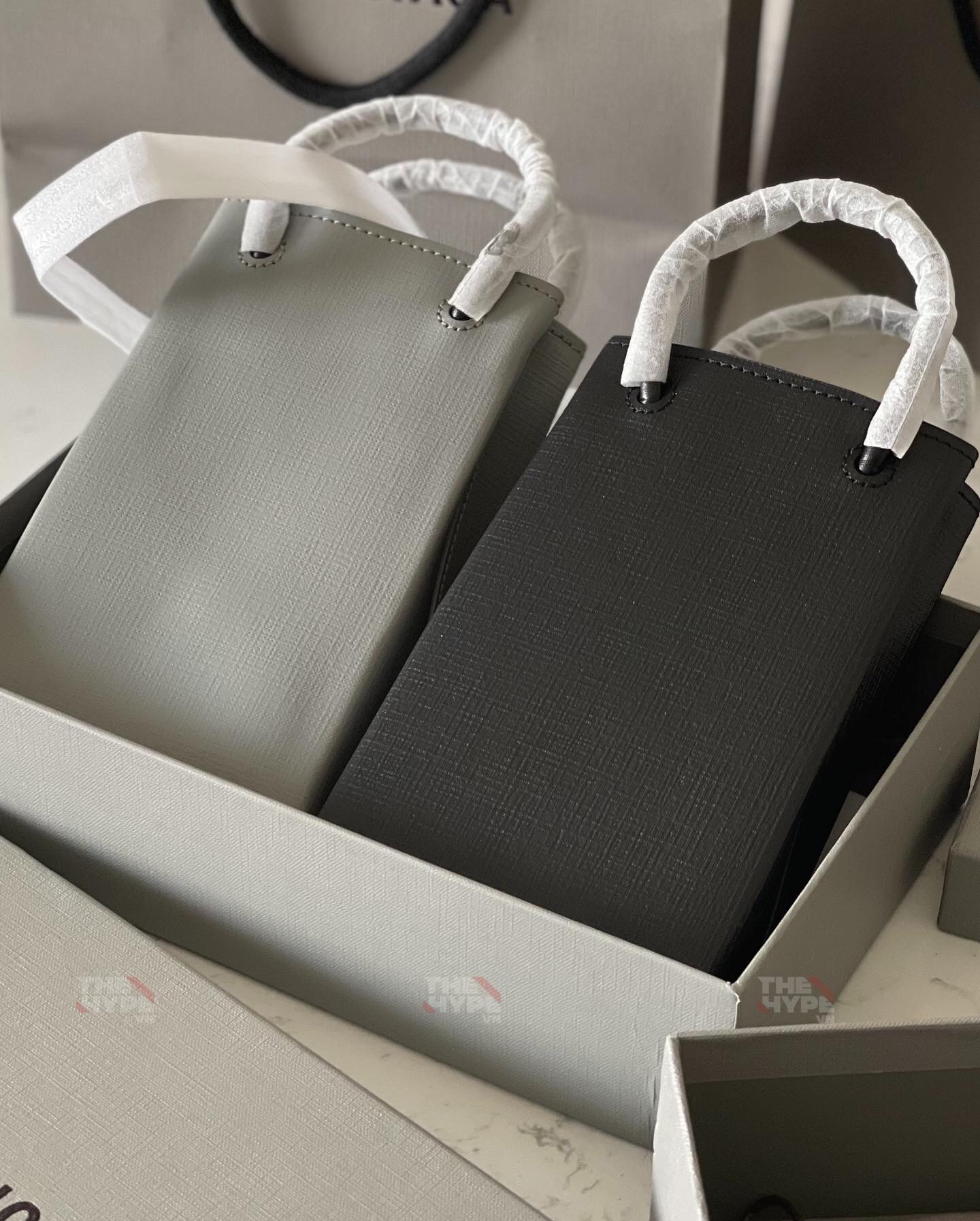 BALENCIAGA BAG - Túi Blcg Shopping Phone Holder (Grey) [Mirror Quality]