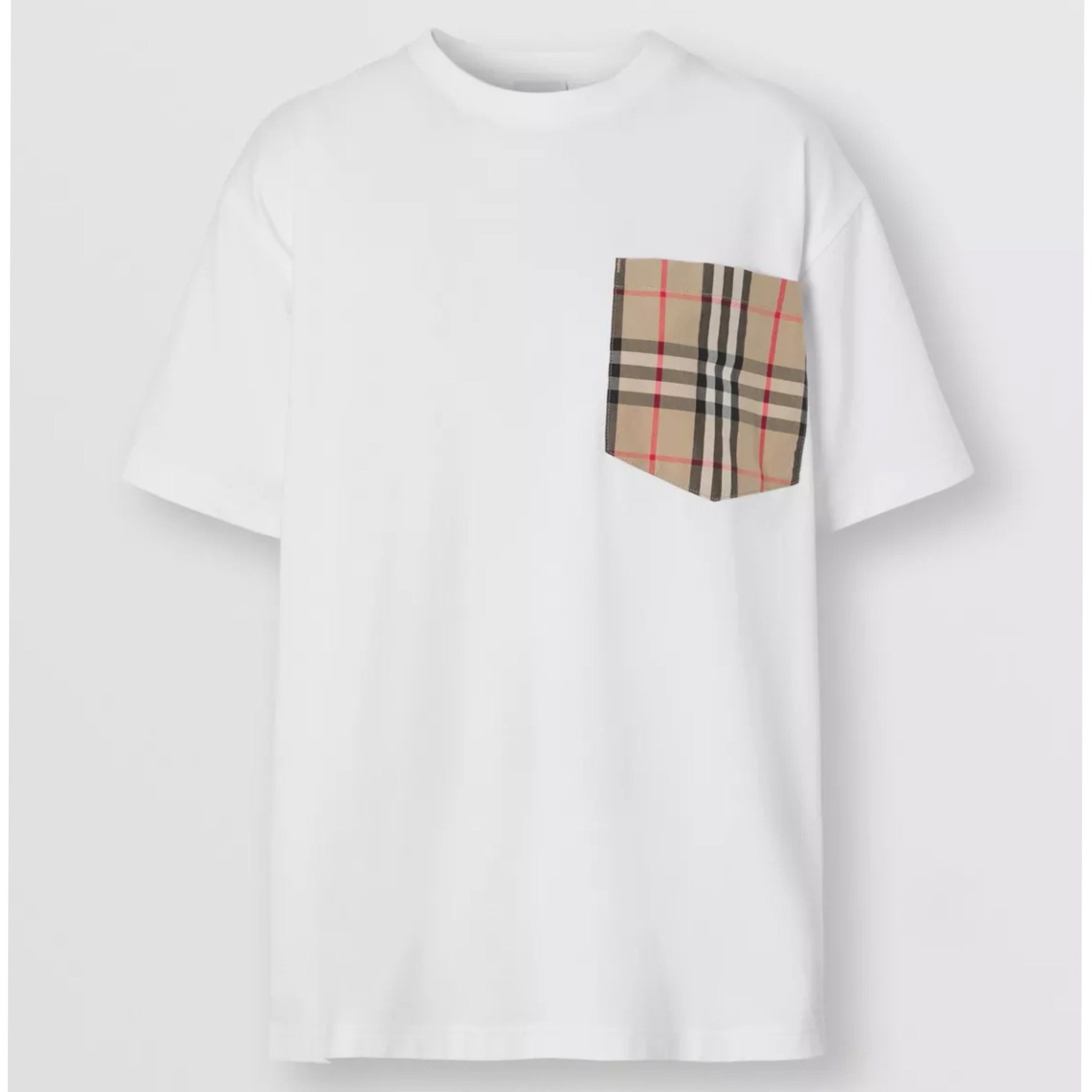 BURBERRY TEE - Áo BBR Pocket Check (White) [Mirror Quality]