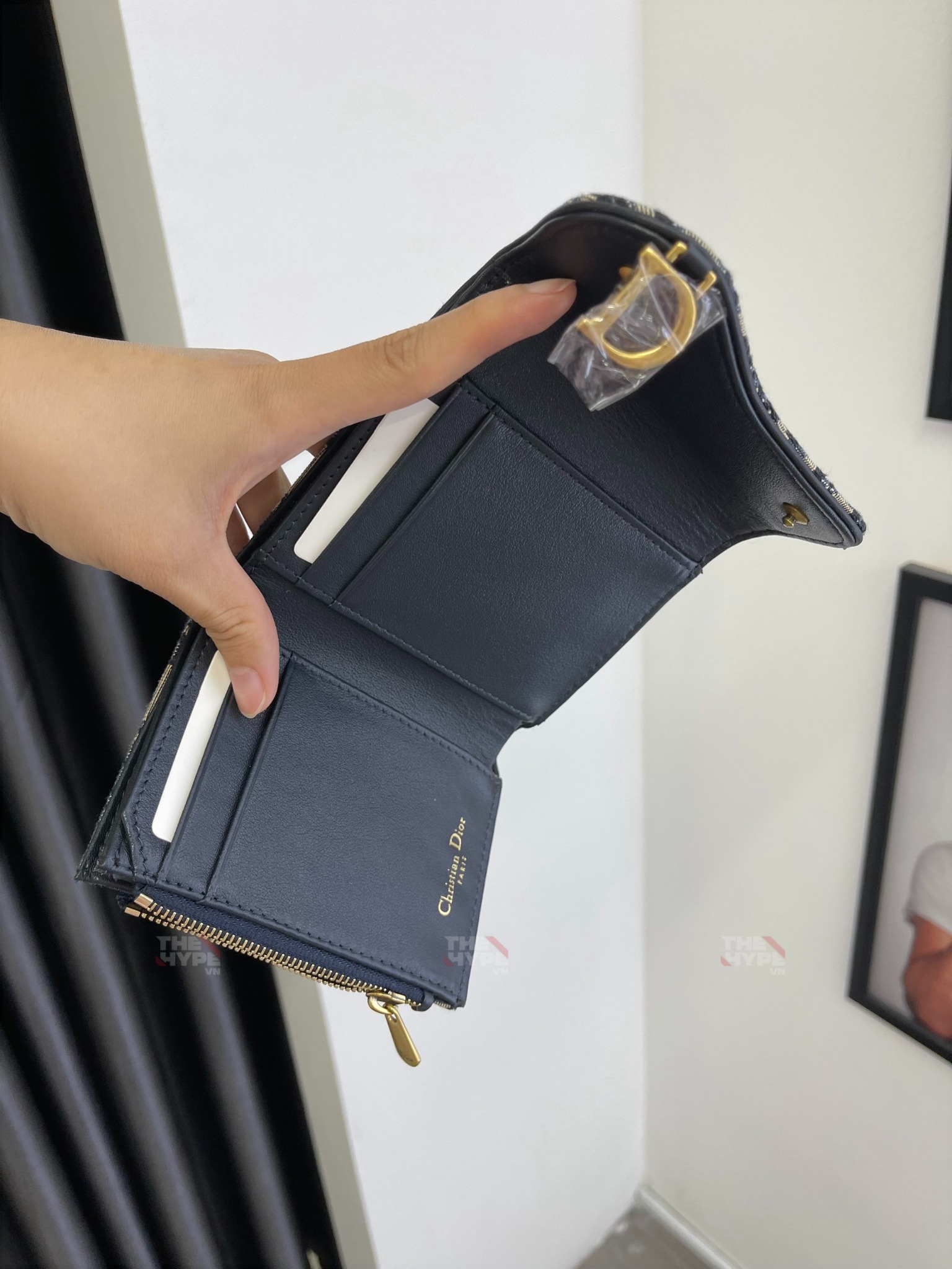 DIOR WALLET - Ví Dior Saddle Lotus Oblique Jacquard (Blue) [Mirror Quality]