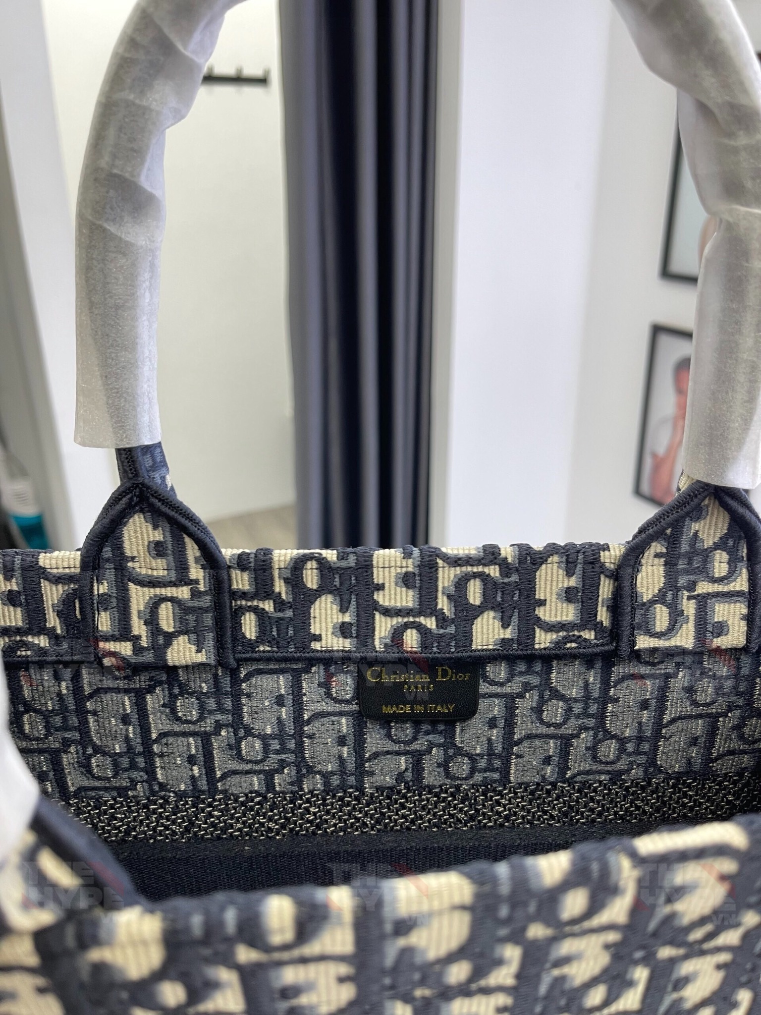 DIOR BAG - Túi Dior Small Oblique Embroidery Tote (Black) [Mirror Quality]