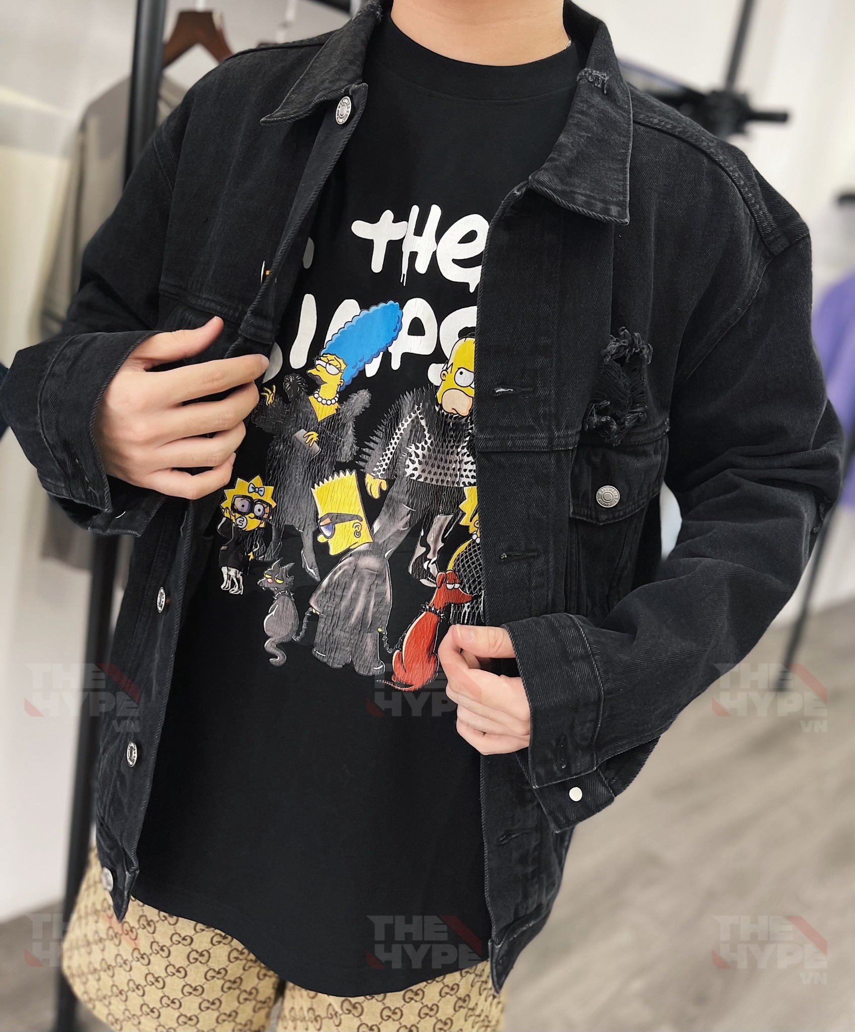BALENCIAGA TEE - Áo Blcg Simpsons Print Cotton (Black) [Mirror Quality]