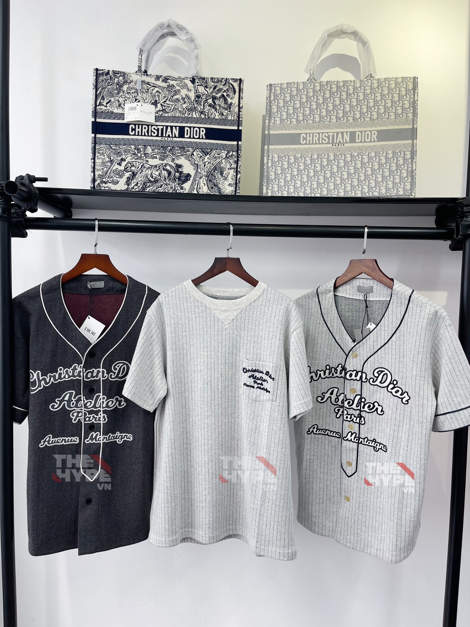 DIOR SHIRT- Áo Dior Baseball Atelier (Grey) [Mirror Quality]
