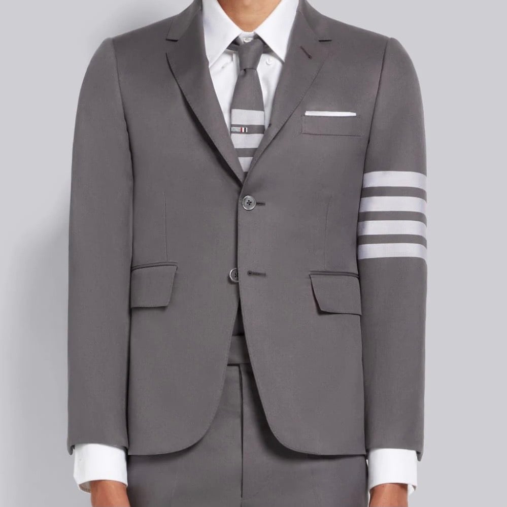 THOM BROWNE BLAZER - Áo BLAZER TB 4 Bar (Grey) [Mirror quality]