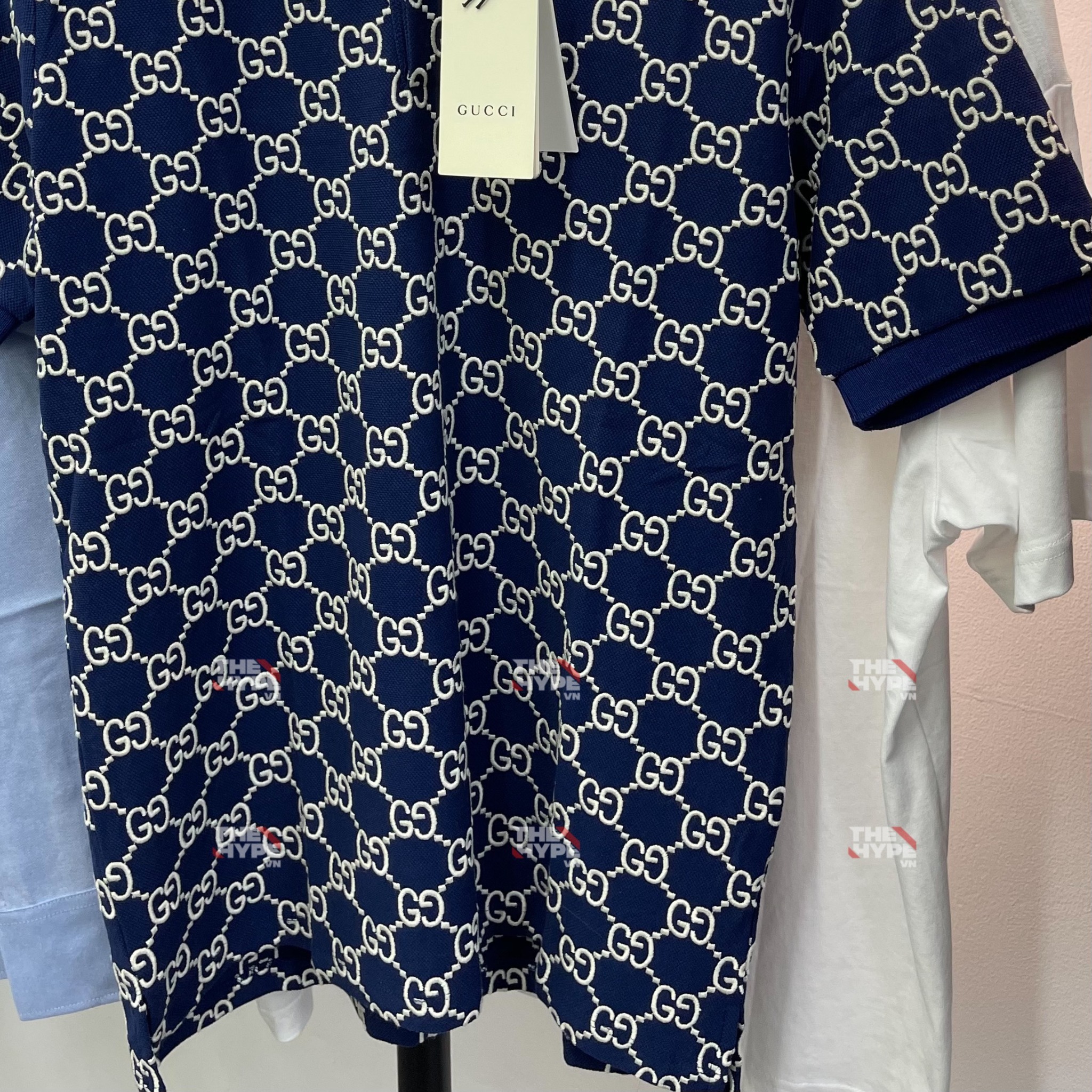 GUCCI POLO - Áo Có Cổ Gucci GG Stretch Cotton (Dark Blue) [Mirror Quality]