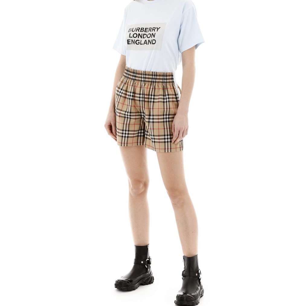 BURBERRY SHORTS - Quần Shorts BBR Side stripe (White) [Mirror Quality]
