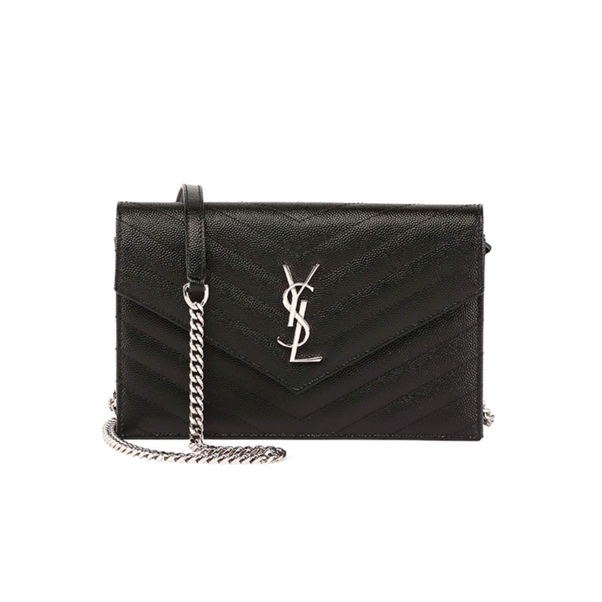 SAINT LAURENT CROSSBODY BAG - Túi YSL ENVELOPE CHAIN EMBOSSED ( Black) - [Mirror Quality]ví