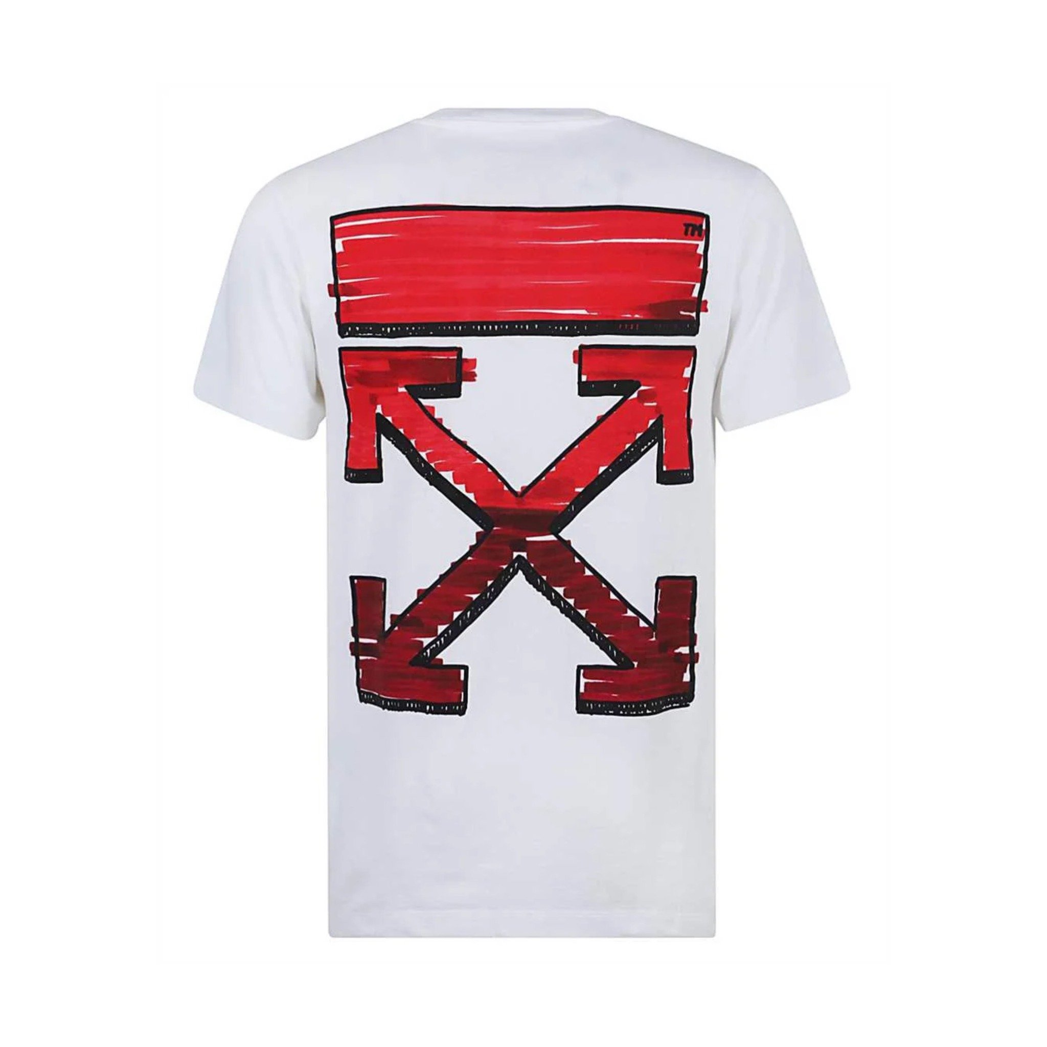 OFF-WHITE TEE - Áo thun Off white fuchsia marker (White) [Mirror Quality]