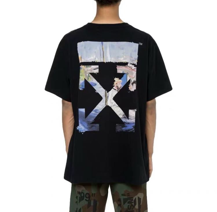 OFF-WHITE TEE - Áo OW Multicolor Arrow (Black) [MIRROR QUALITY]