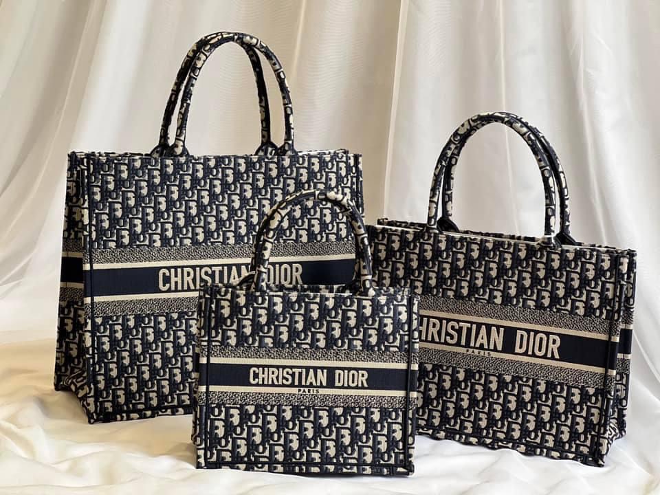 Túi Dior Large Oblique Embroidery Tote (Black) [Mirror Quality]