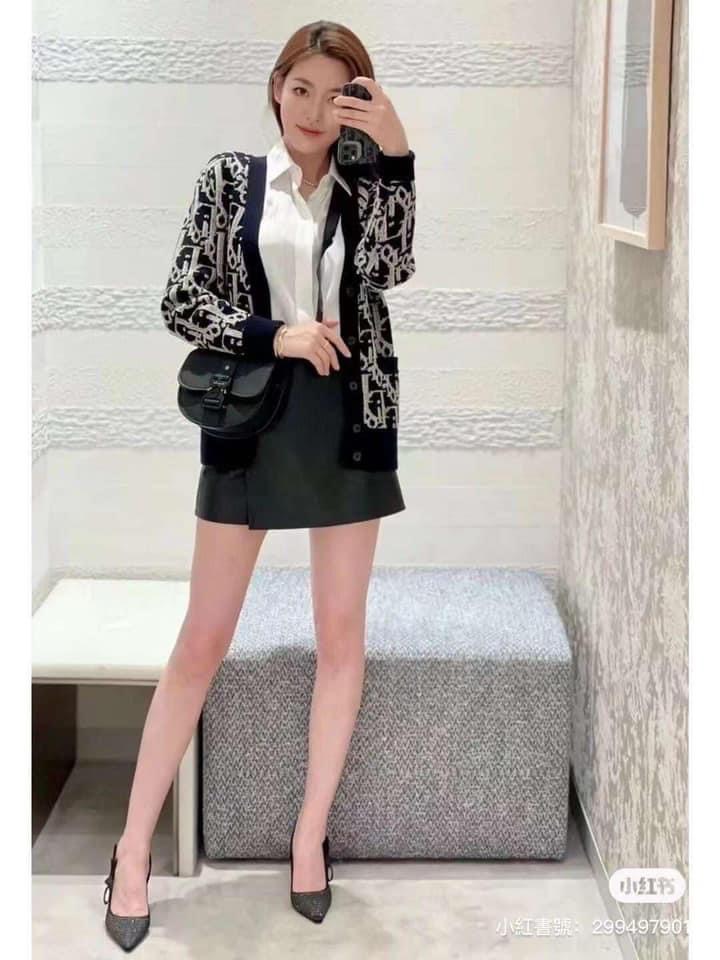DIOR CARDIGAN - Áo Dior OBLIQUE Wool Jacquard (Navy) [Mirror Quality]
