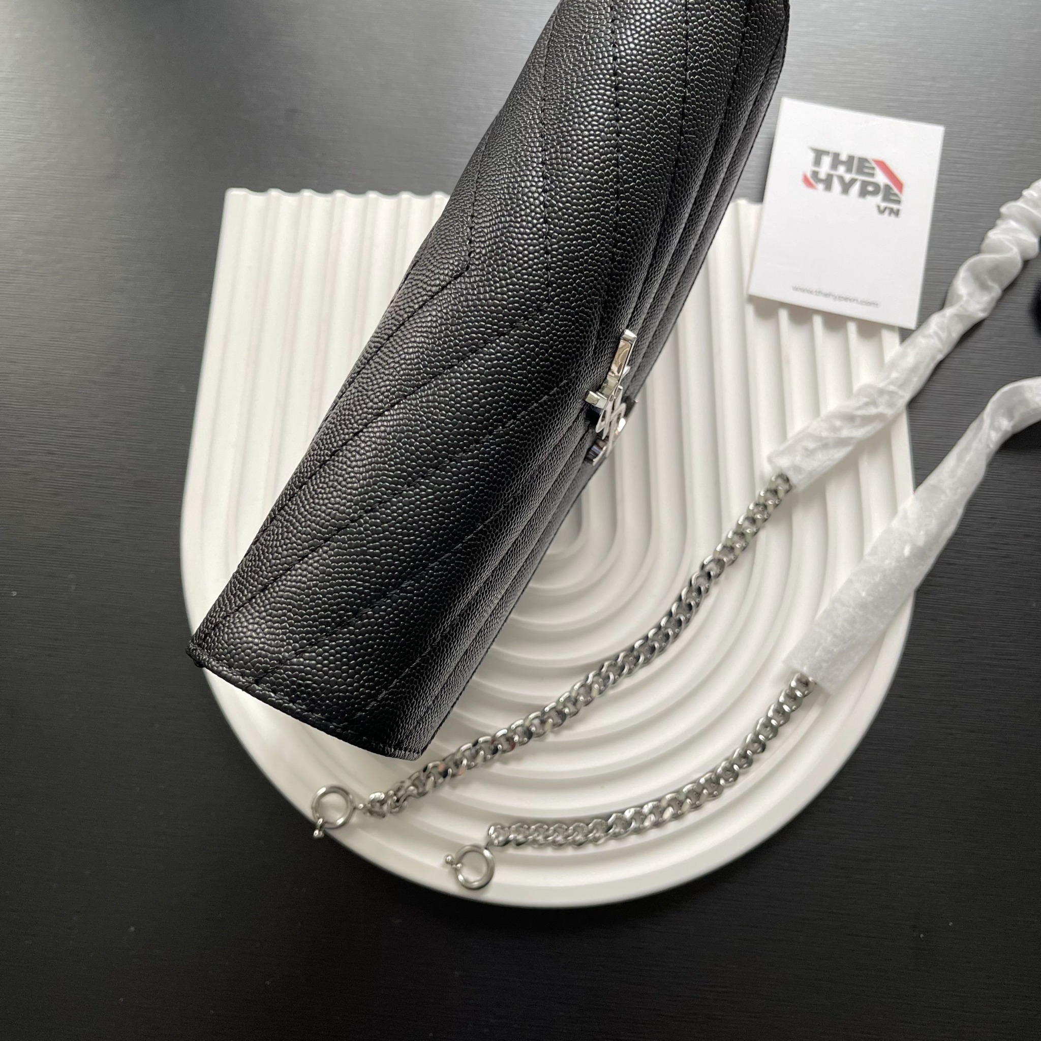 SAINT LAURENT CROSSBODY BAG - Túi YSL ENVELOPE CHAIN EMBOSSED ( Black) - [Mirror Quality]ví