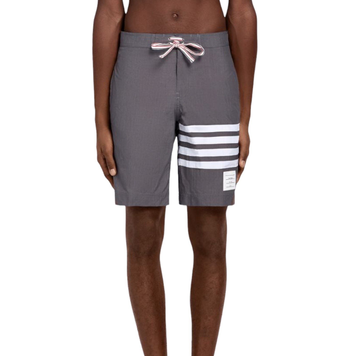 THOM BROWNE SHORTS - Quần Shorts TB Nylon 4 sọc (Grey) [Mirror quality]