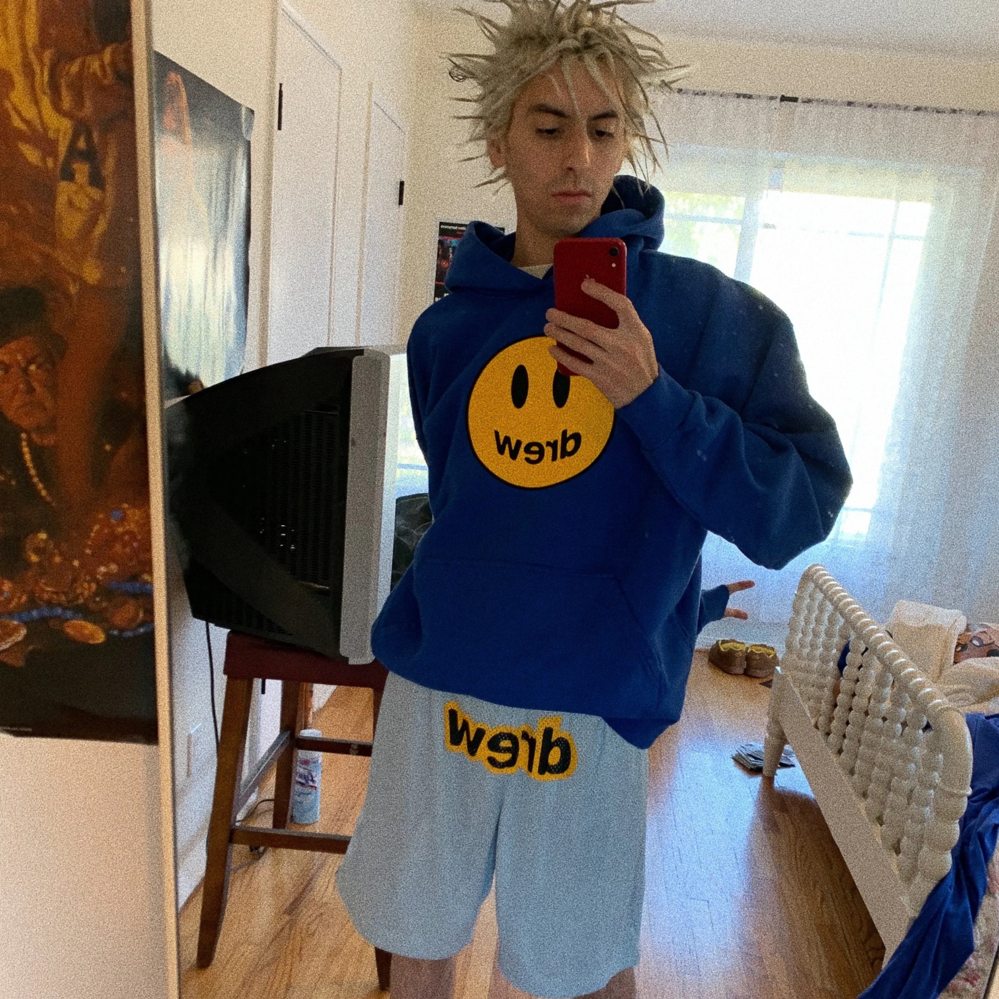 DREW HOODIE - Áo Drew House Mascot (Ink) [Mirror Quality]