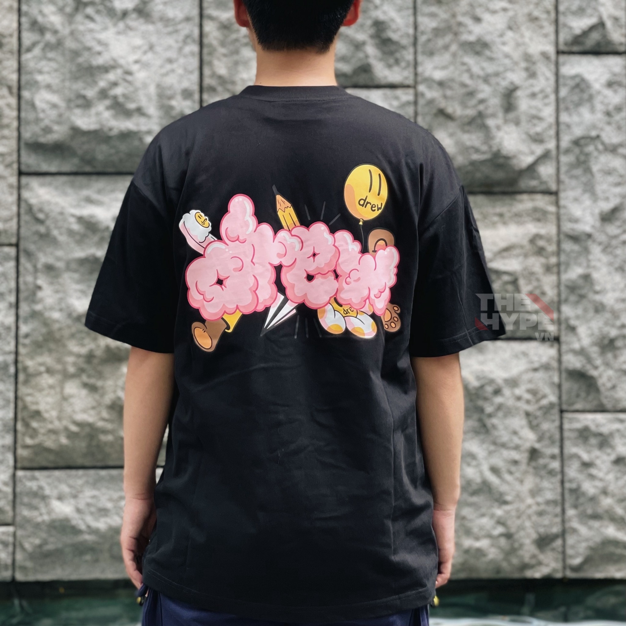 DREW TEE - Áo Drew House Doodle Joy ss Tee (BLACK) [Mirror Quality]