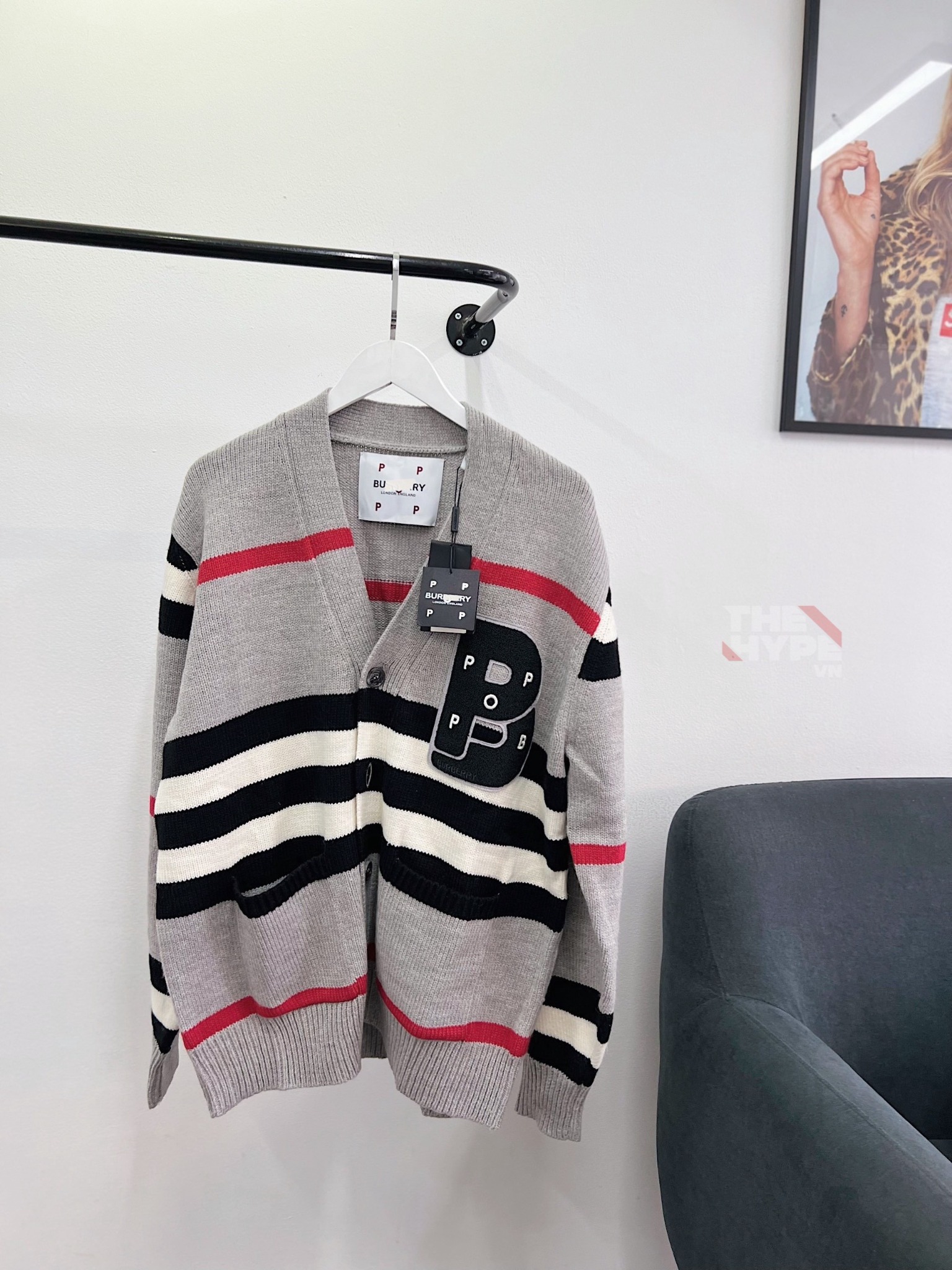 BURBERRY CARDIGAN - Áo Khoác BBR Icon Stripe Intarsia Wool (Brown) [Mirror Quality]