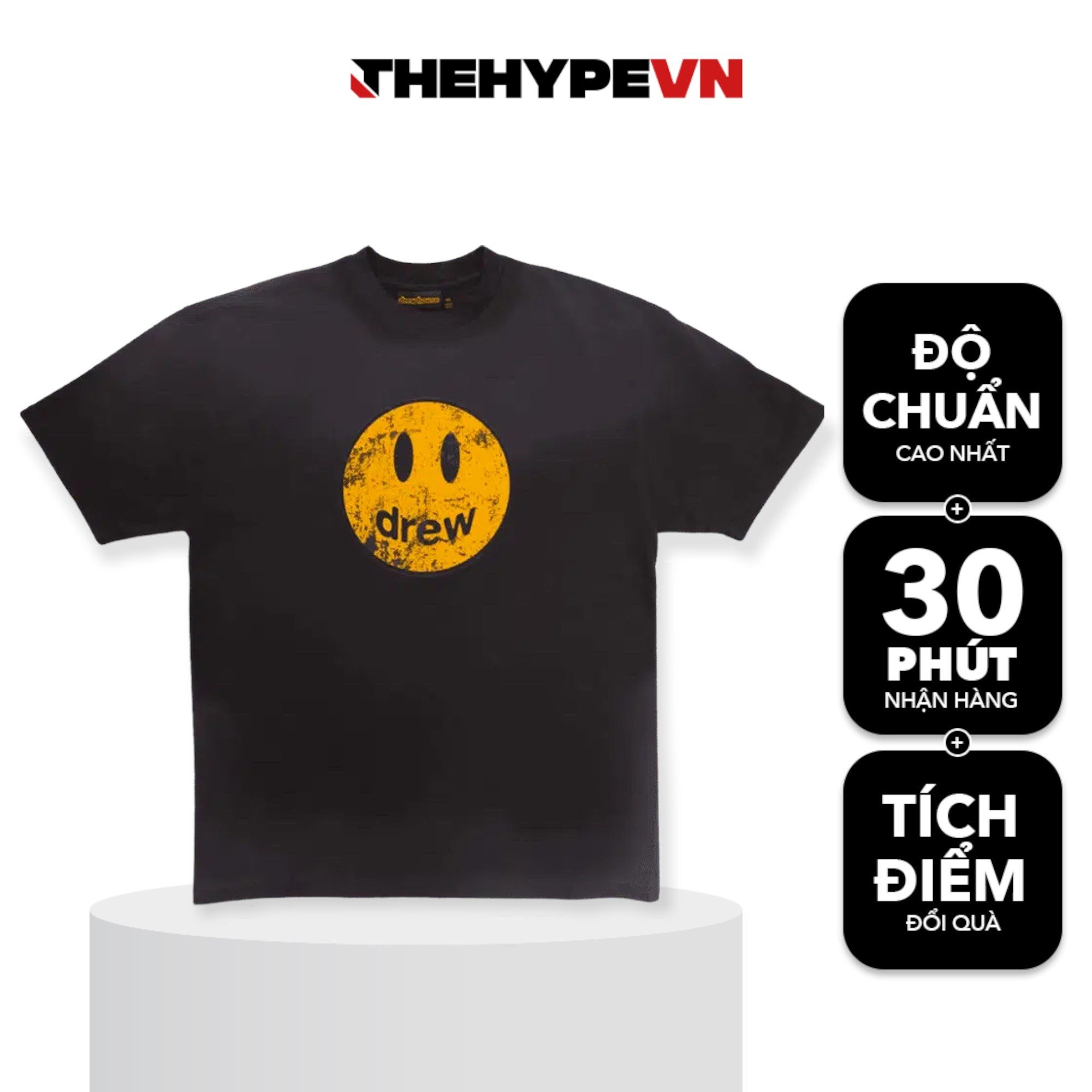 DREW TEE - Áo Drew House Mascot Faded (Black) [Mirror Quality]