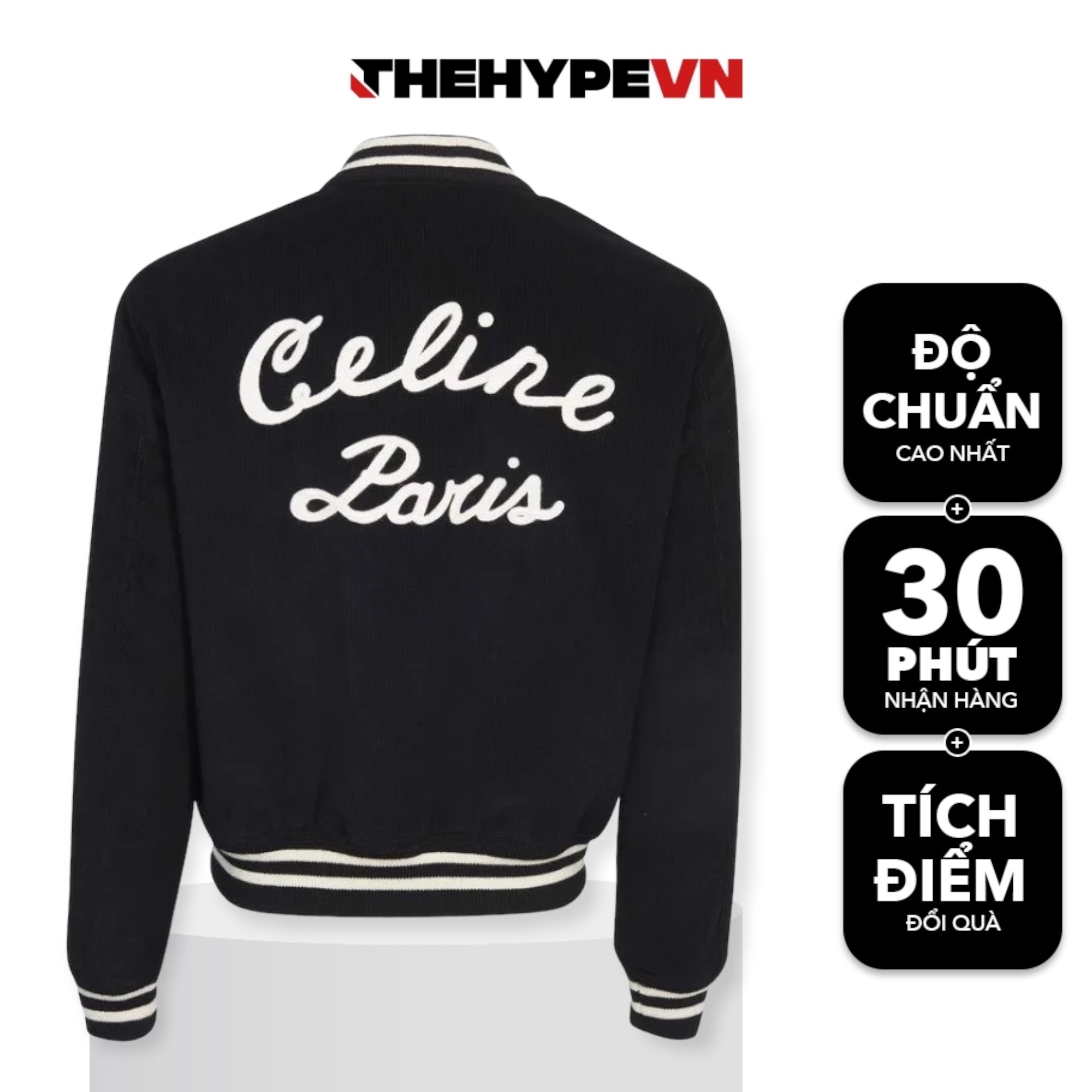 CELINE TEDDY JACKET - Áo Khoác Ce.line Teddy Coduroy (Black) [Mirror Quality]
