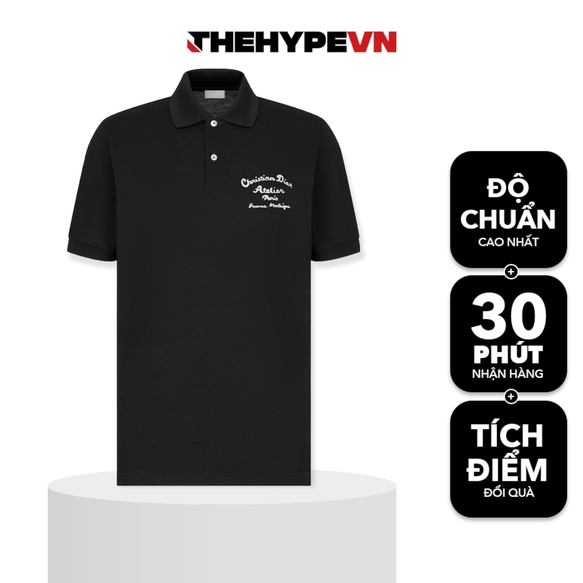DIOR POLO - Áo Có Cổ DIOR CHRISTIAN DIOR ATELIER (Black) [Mirror quality]