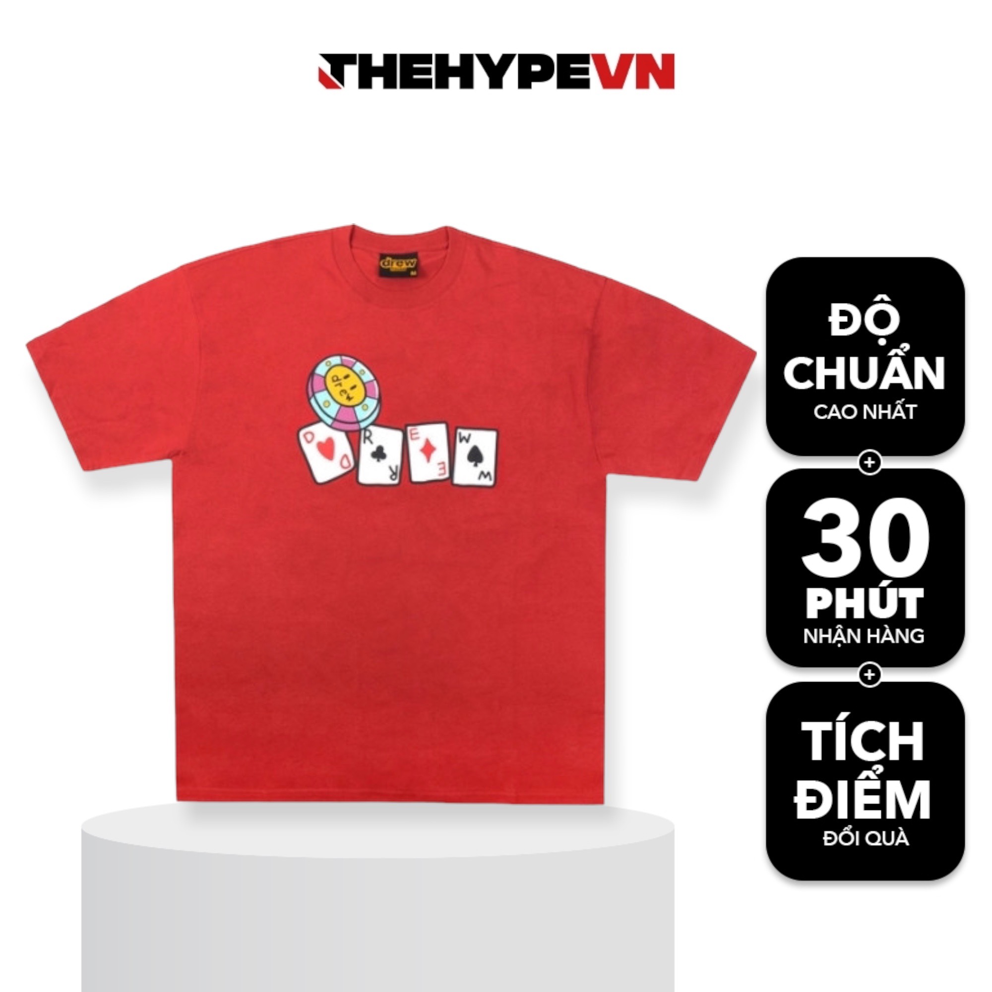 DREW TEE - Áo Drew House Lucky You (Red) [Mirror Quality]