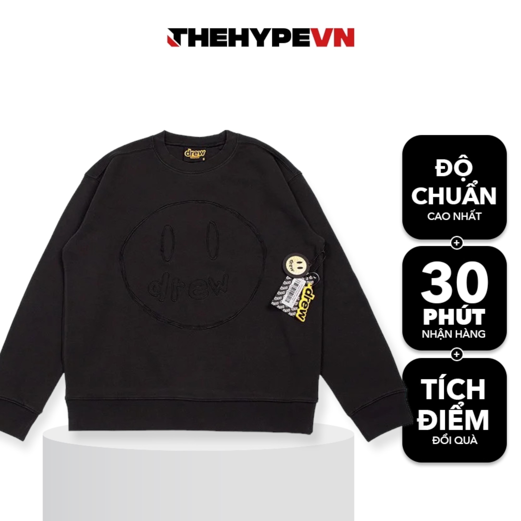 DREW SWEATER - Áo Drew House Sketch Crewneck (Black) [Mirror Quality]