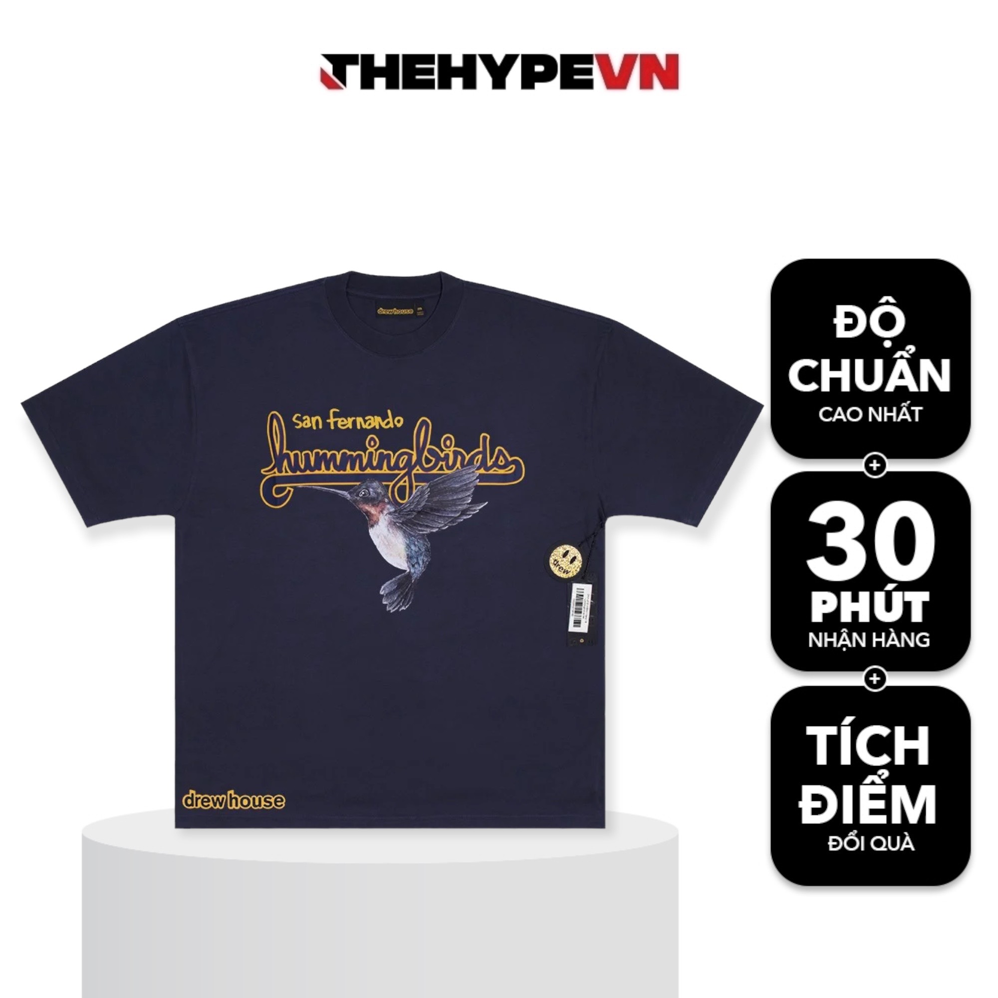 DREW TEE - Áo Thun Drew Hummingbird (Navy) [Mirror Quality]