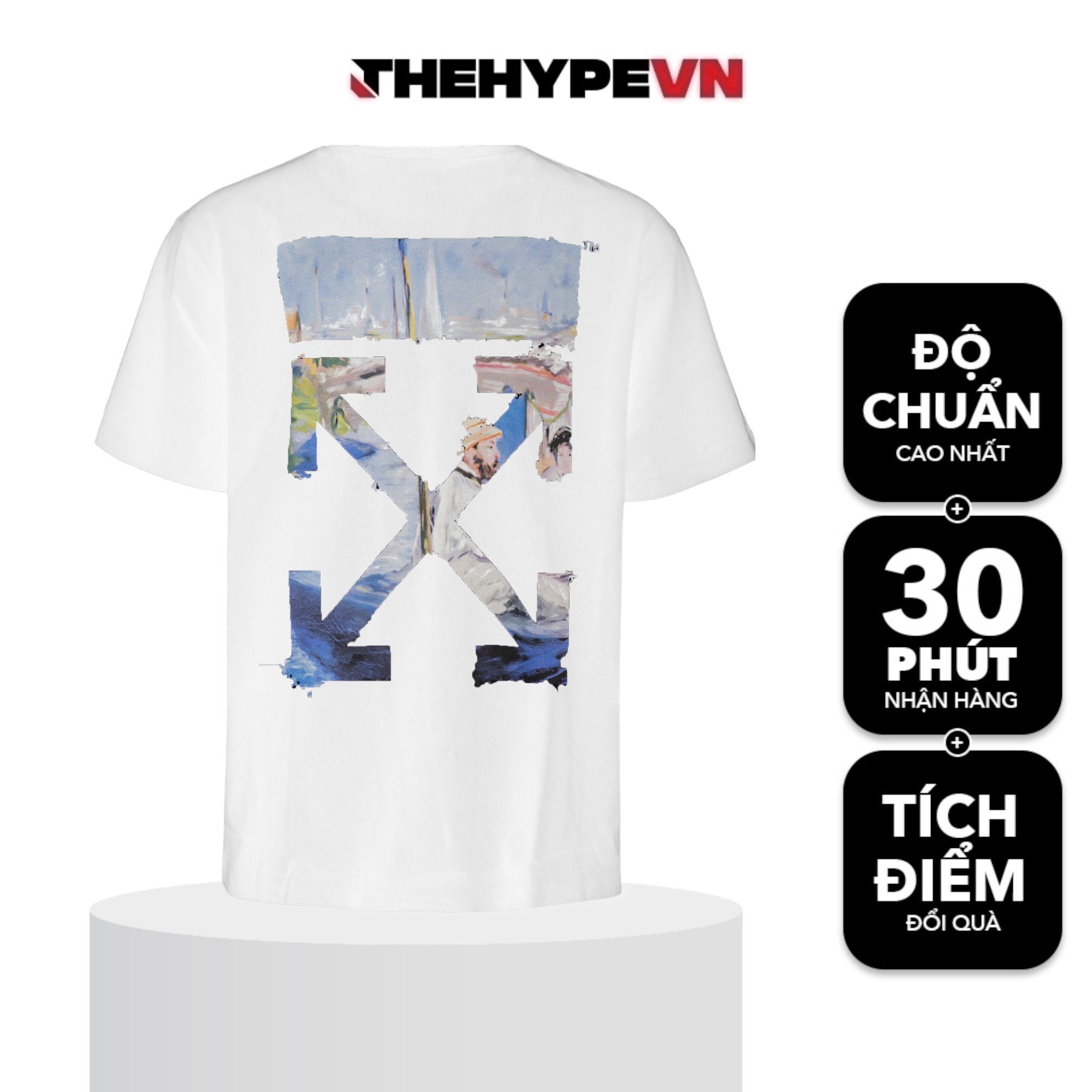 OFF-WHITE TEE - Áo OW Multicolor Arrow (White) [MIRROR QUALITY]