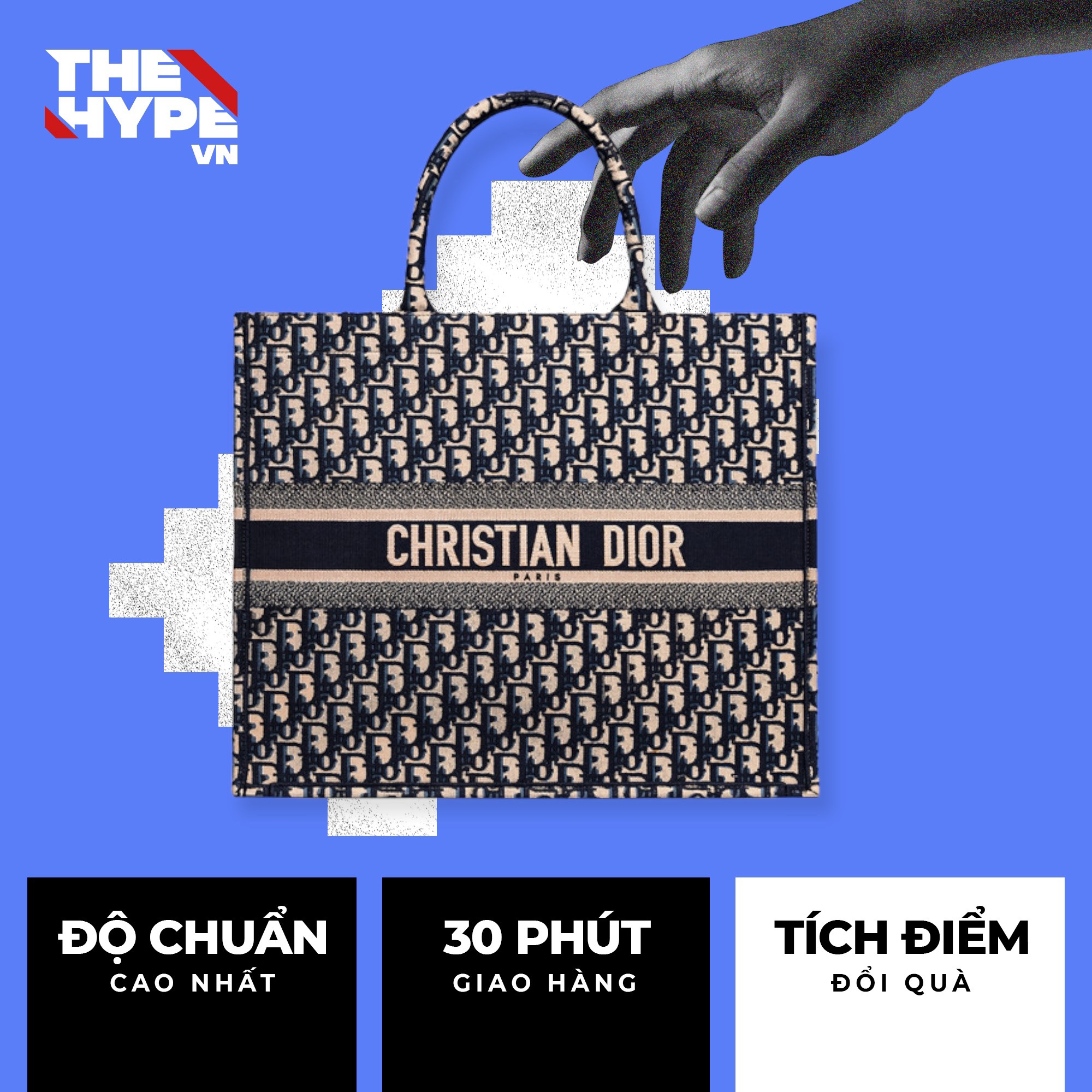 DIOR BAG - Túi Dior Small Oblique Embroidery Tote (Black) [Mirror Quality]