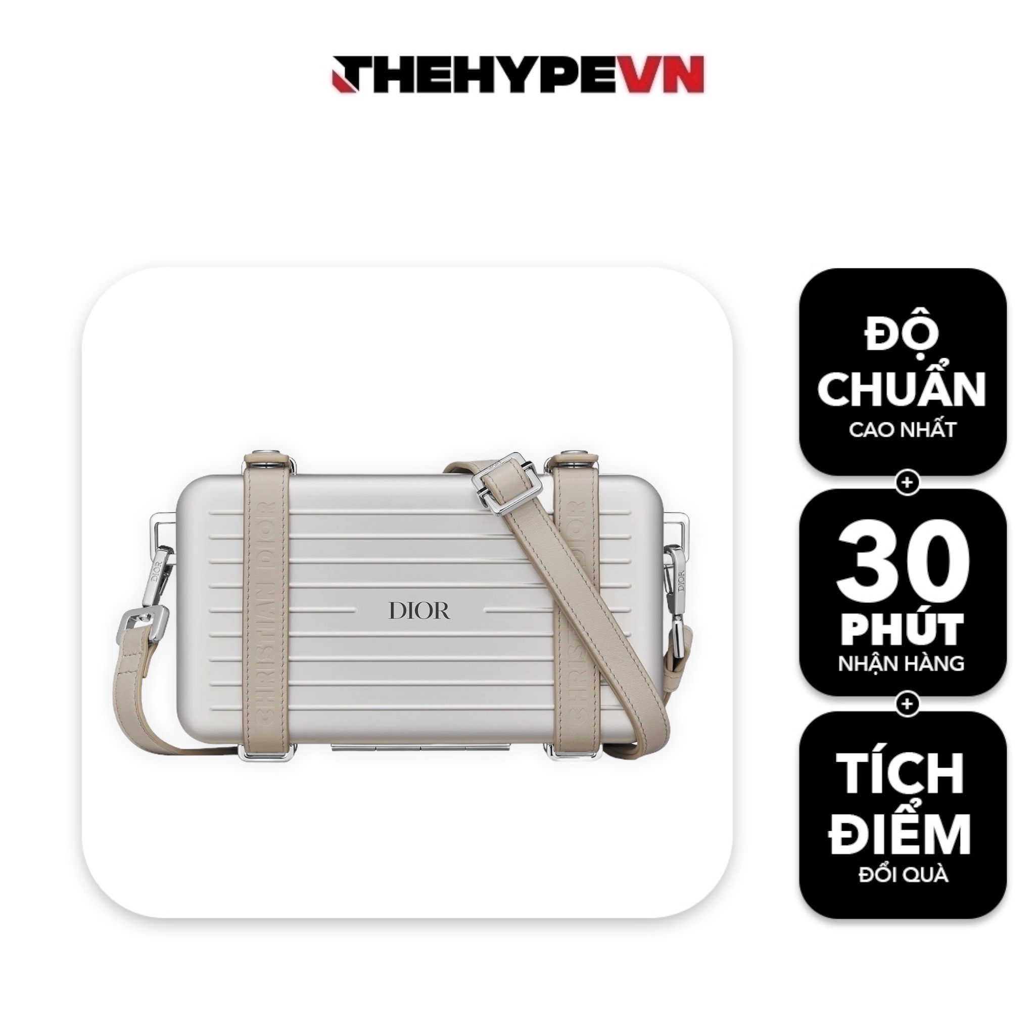 Túi Dior Rimowa Clutch Aluminum Calfskin (Gray) [Mirror Quality]