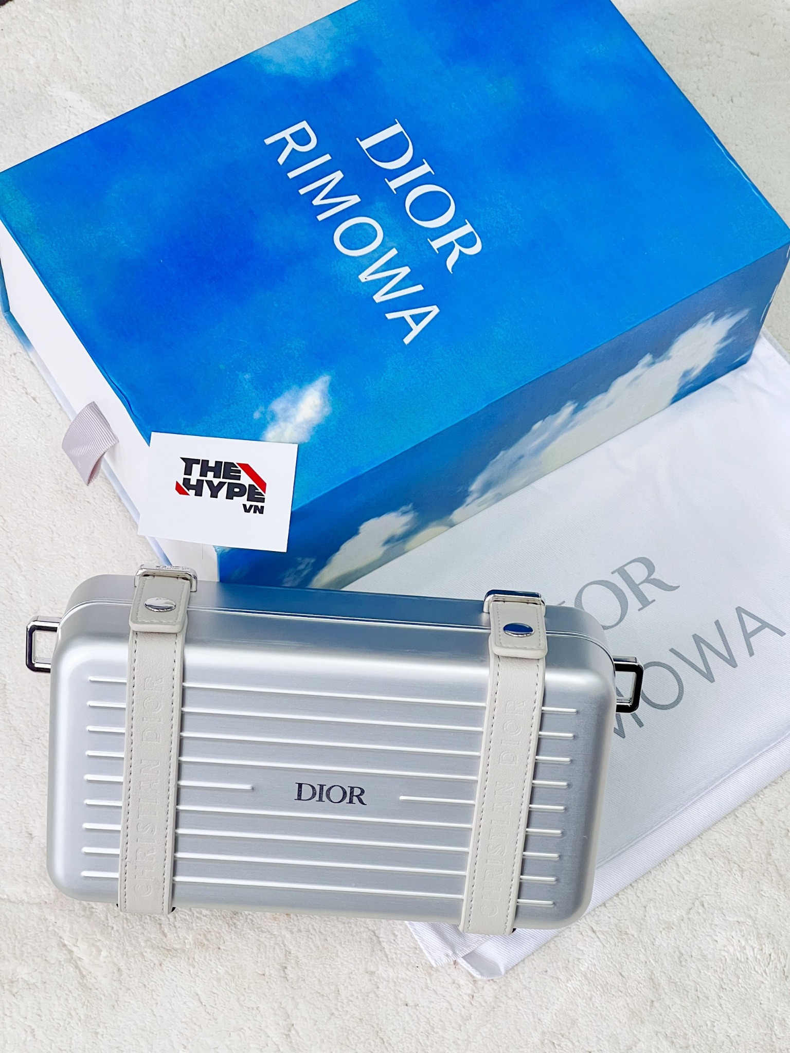 Túi Dior Rimowa Clutch Aluminum Calfskin (Gray) [Mirror Quality]