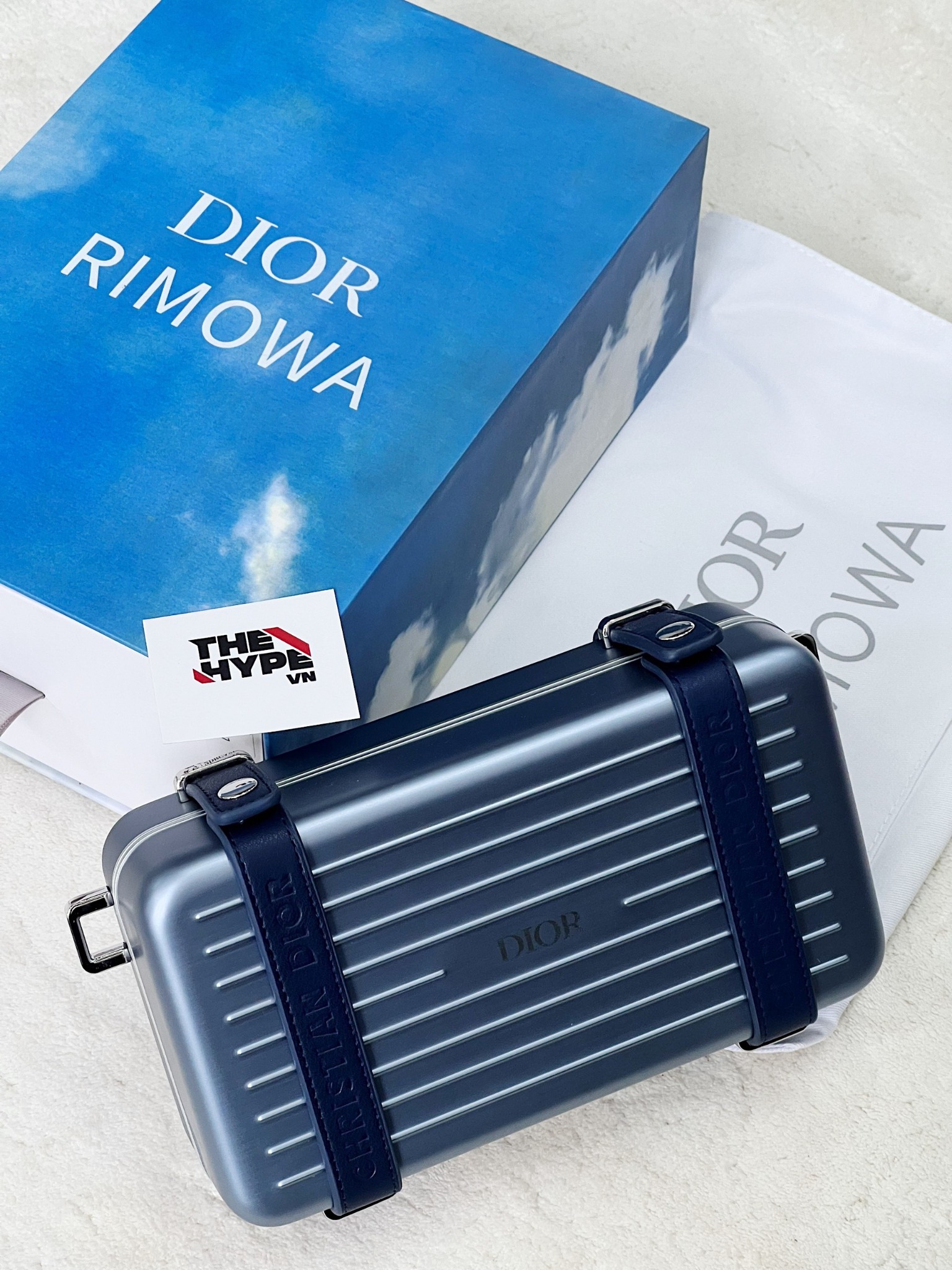 DIOR BAG - Túi Dior Rimowa Clutch Aluminum Calfskin (Navy Blue) [Mirror Quality]